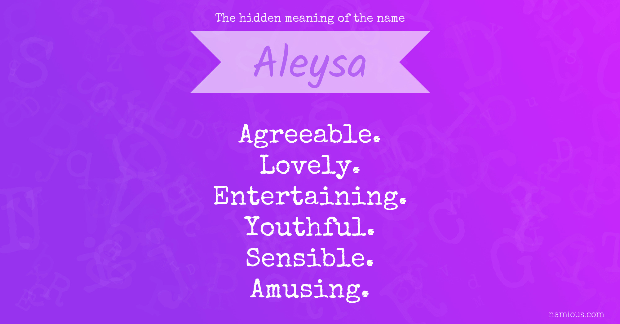 The hidden meaning of the name Aleysa