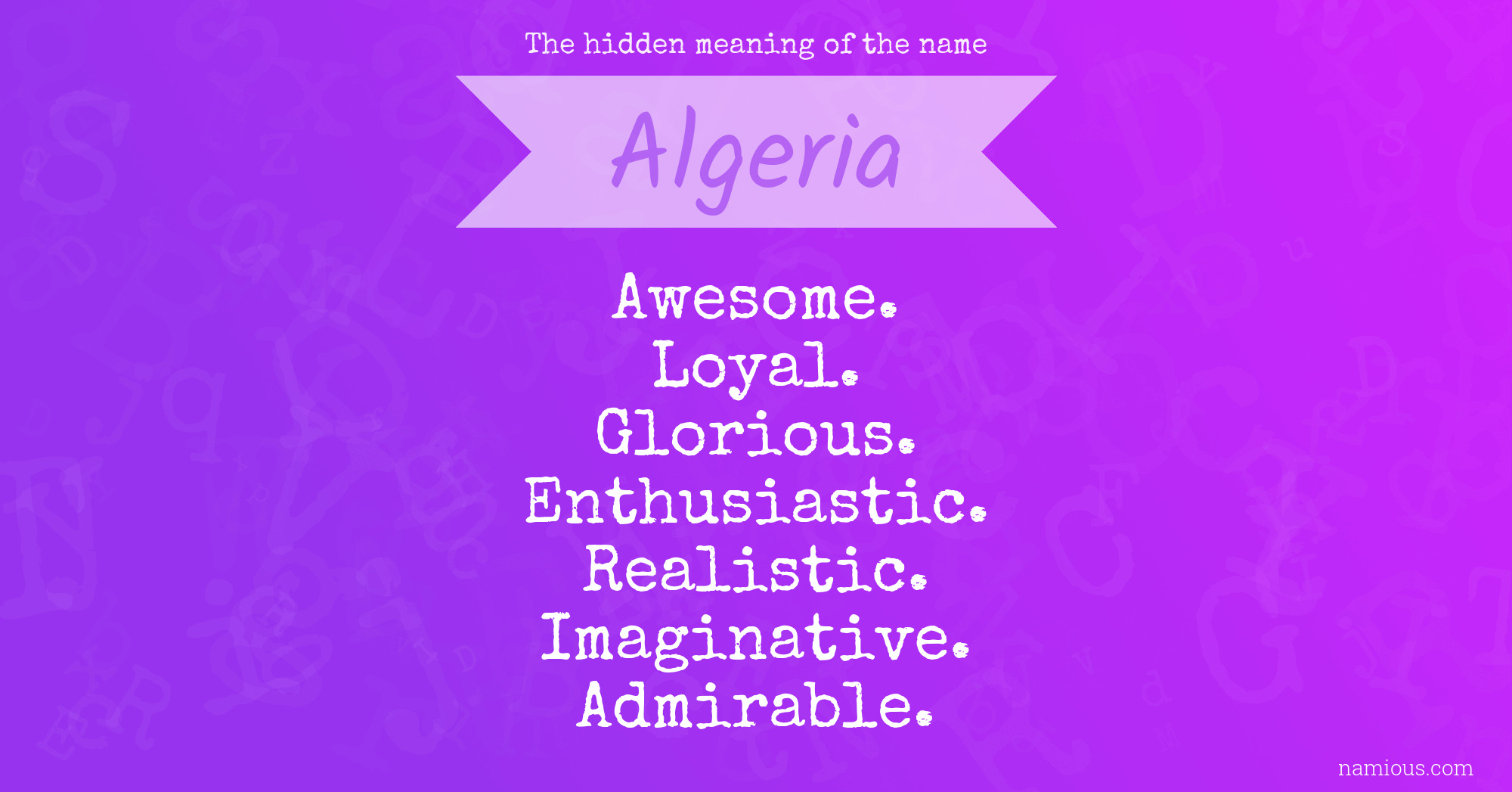 The hidden meaning of the name Algeria