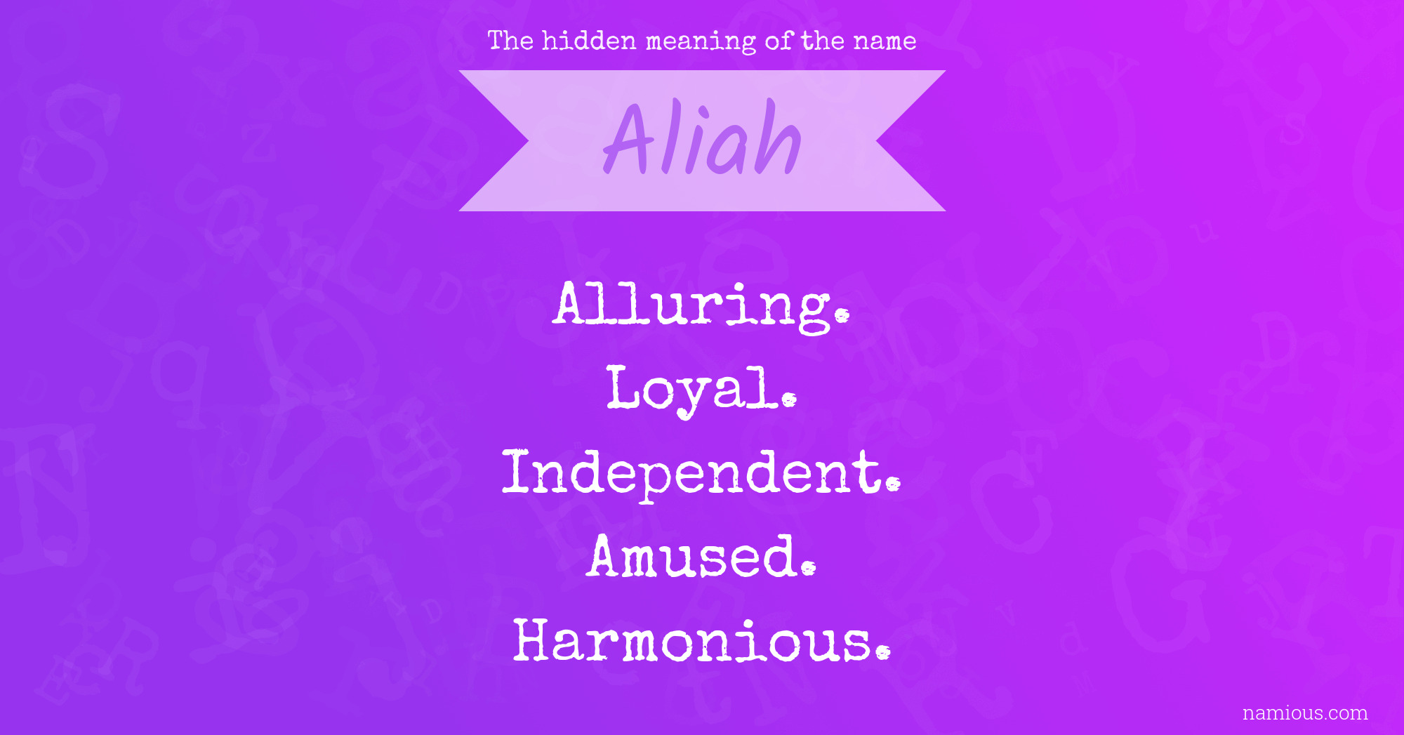 The hidden meaning of the name Aliah