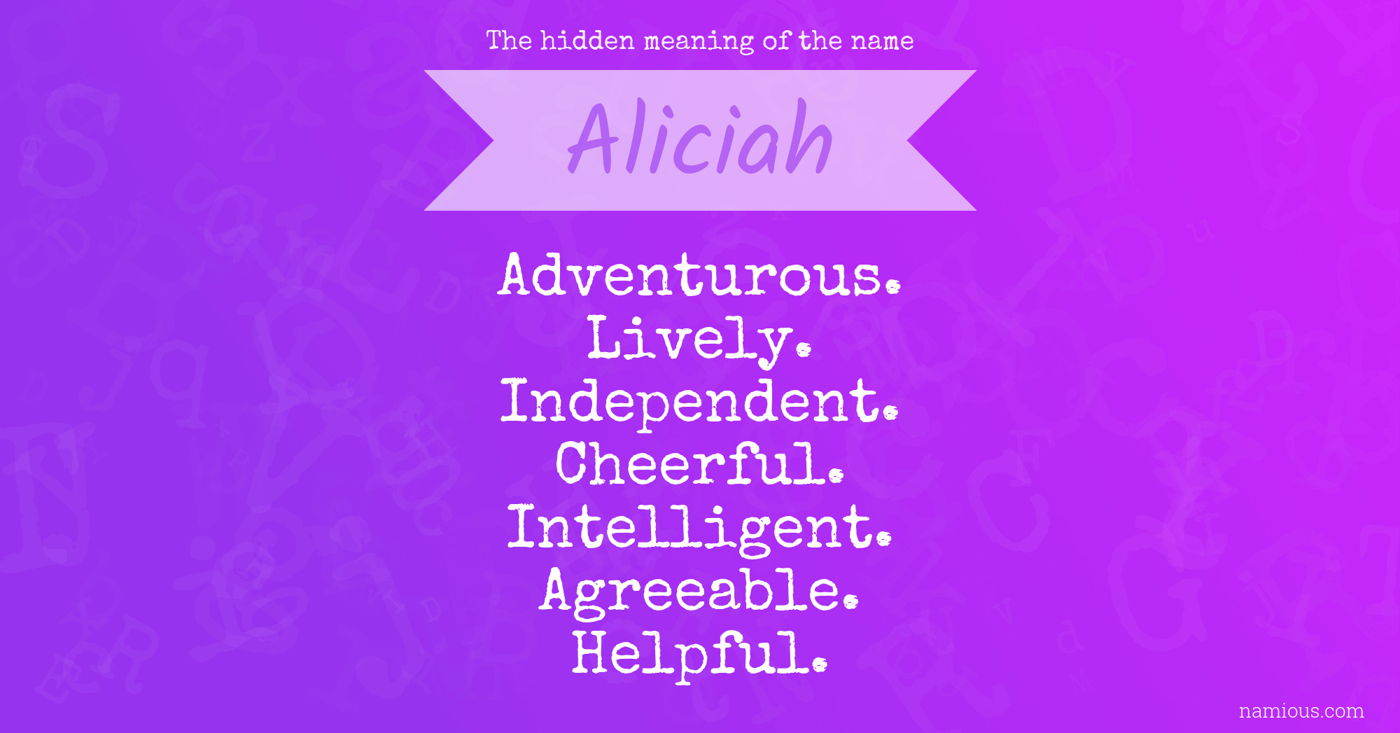 The hidden meaning of the name Aliciah