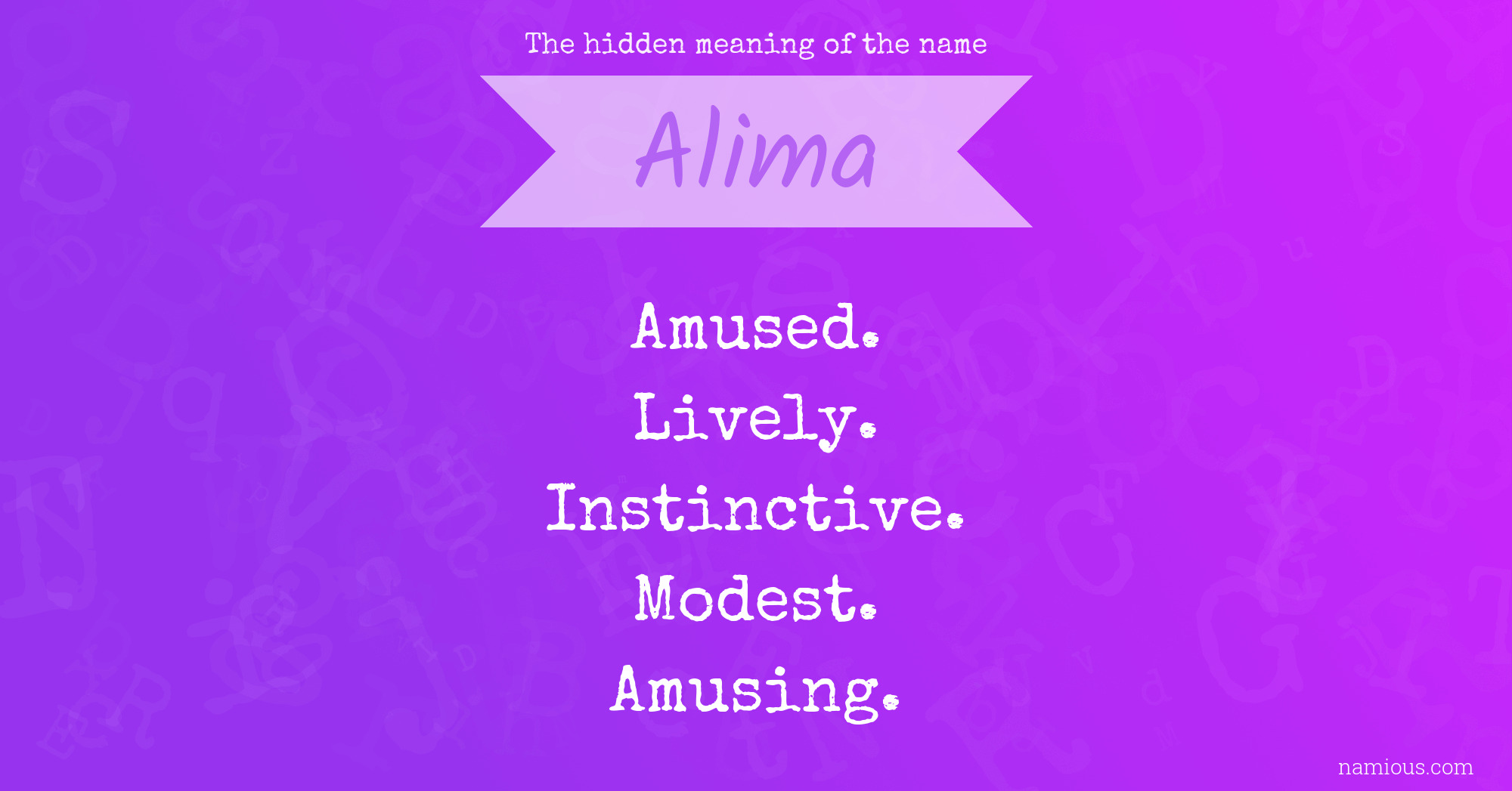 The hidden meaning of the name Alima