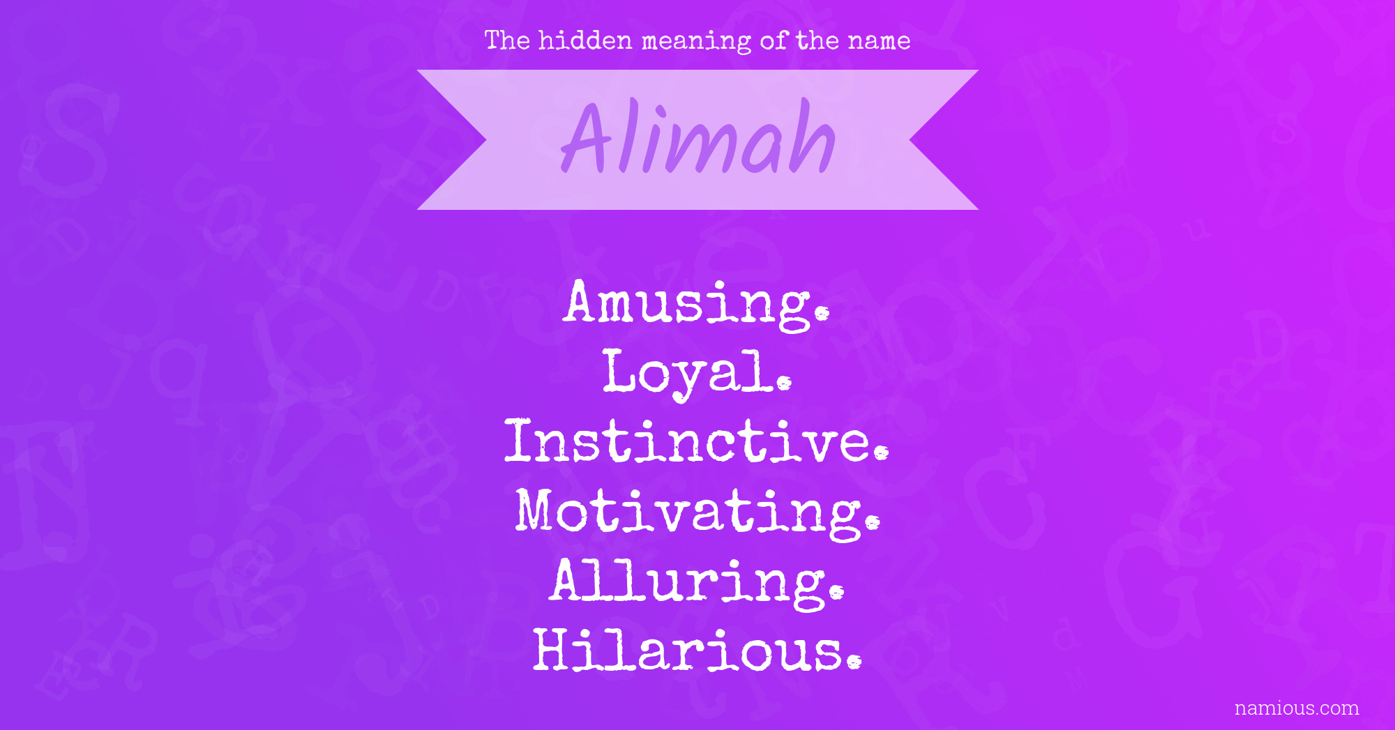 The hidden meaning of the name Alimah