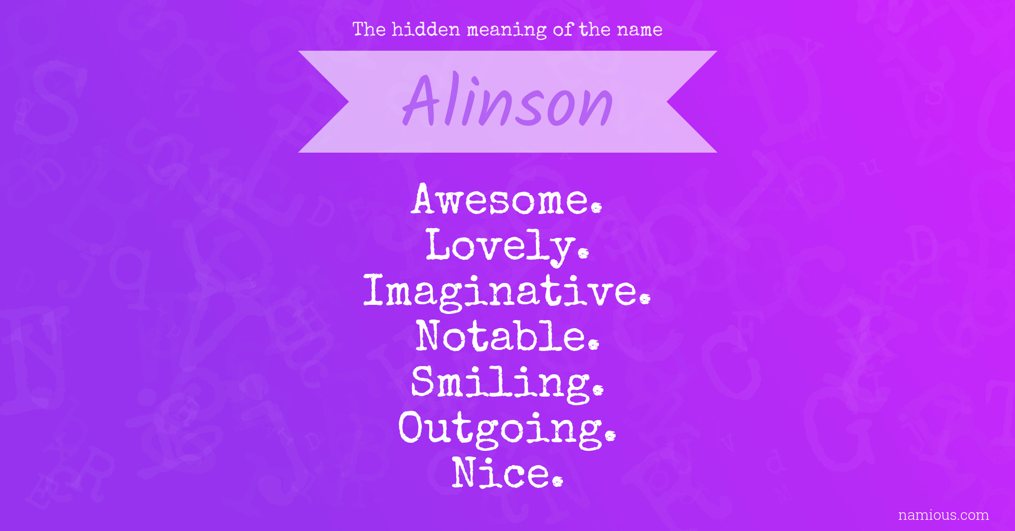 The hidden meaning of the name Alinson