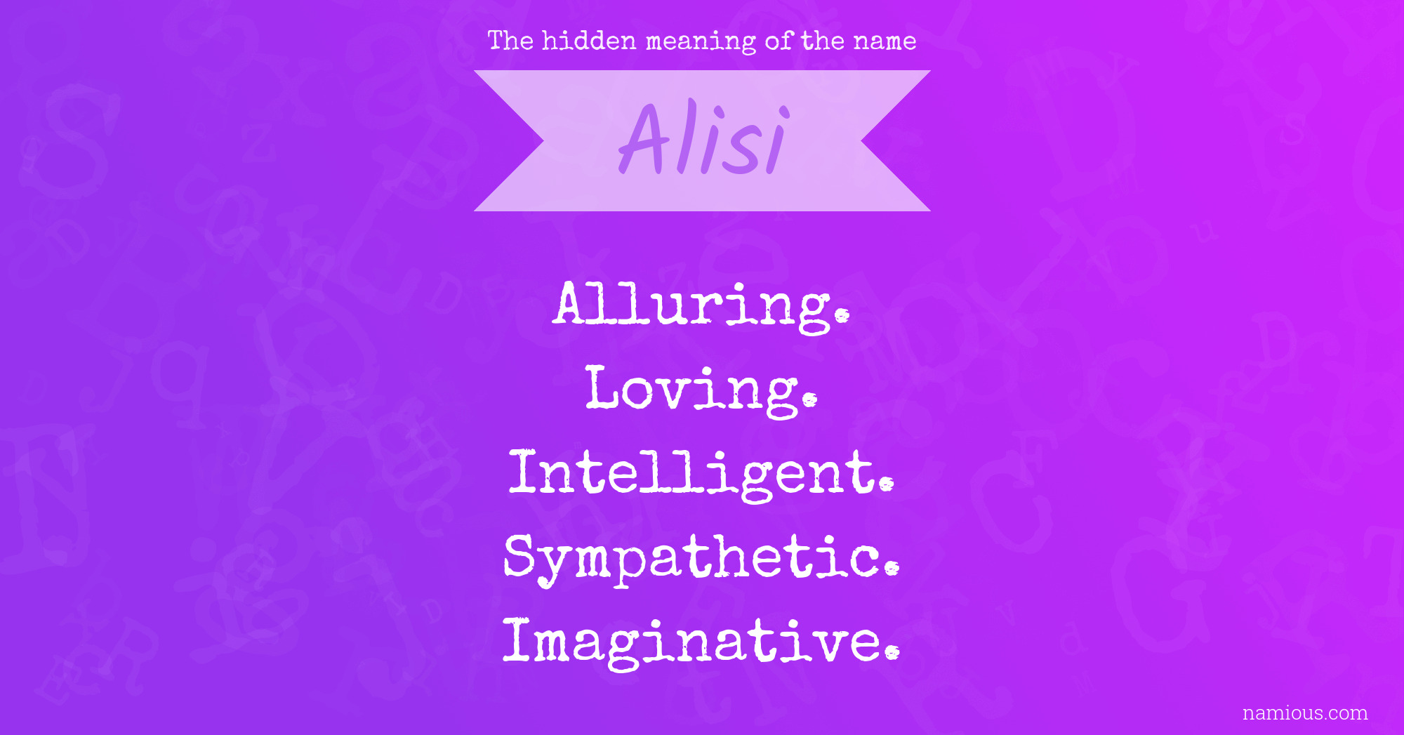 The hidden meaning of the name Alisi