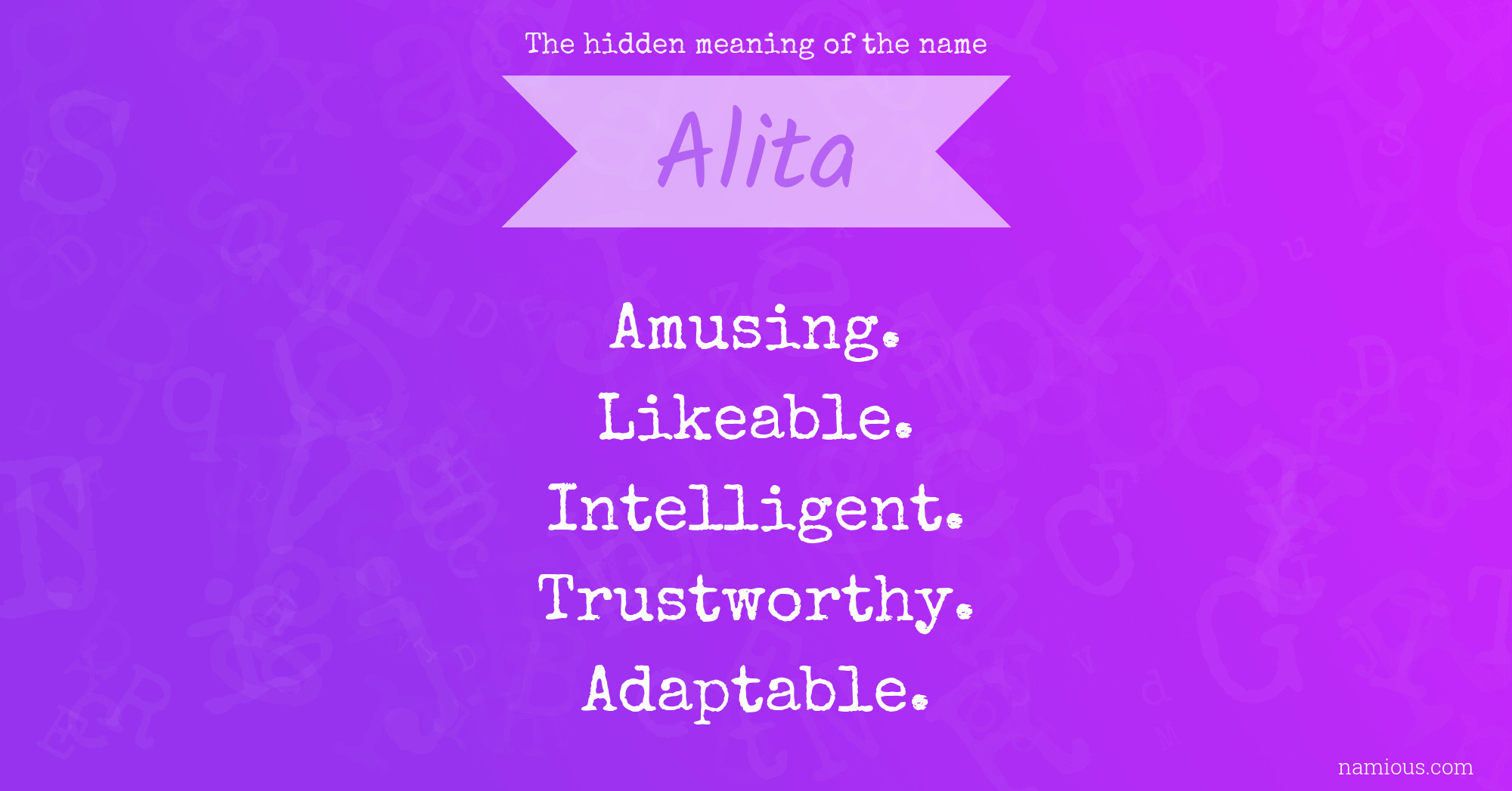 The hidden meaning of the name Alita