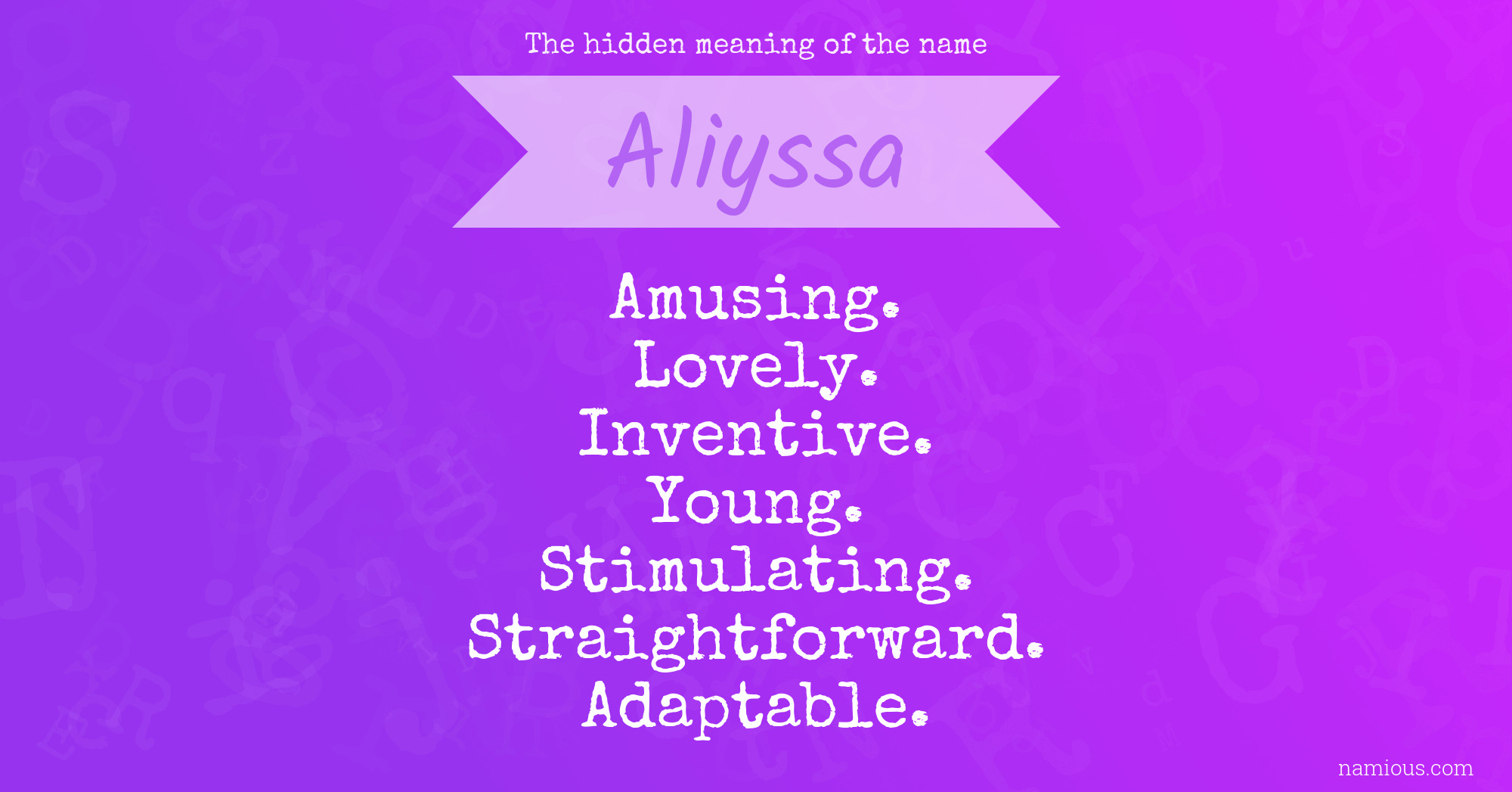 The hidden meaning of the name Aliyssa