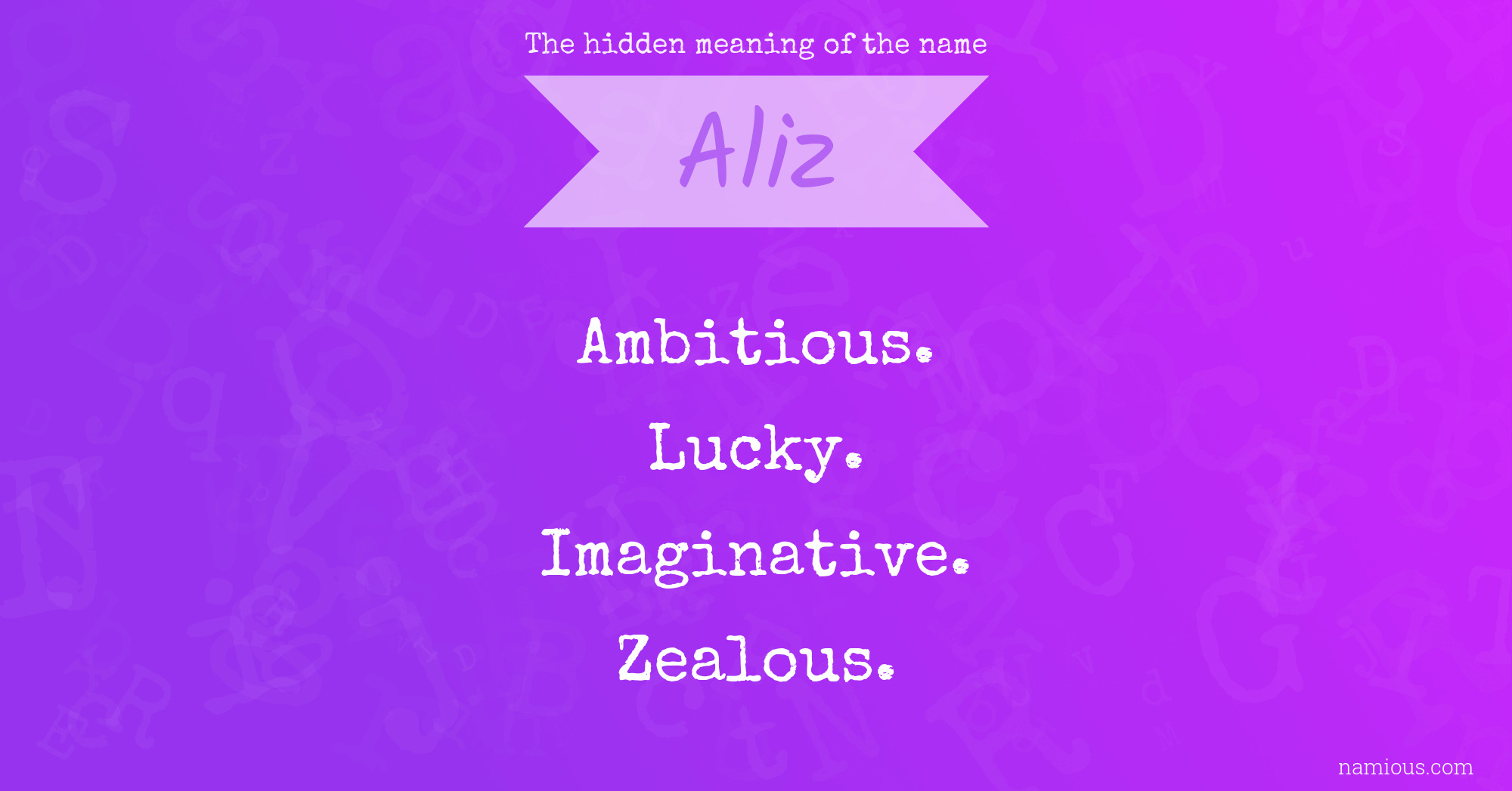 The hidden meaning of the name Aliz