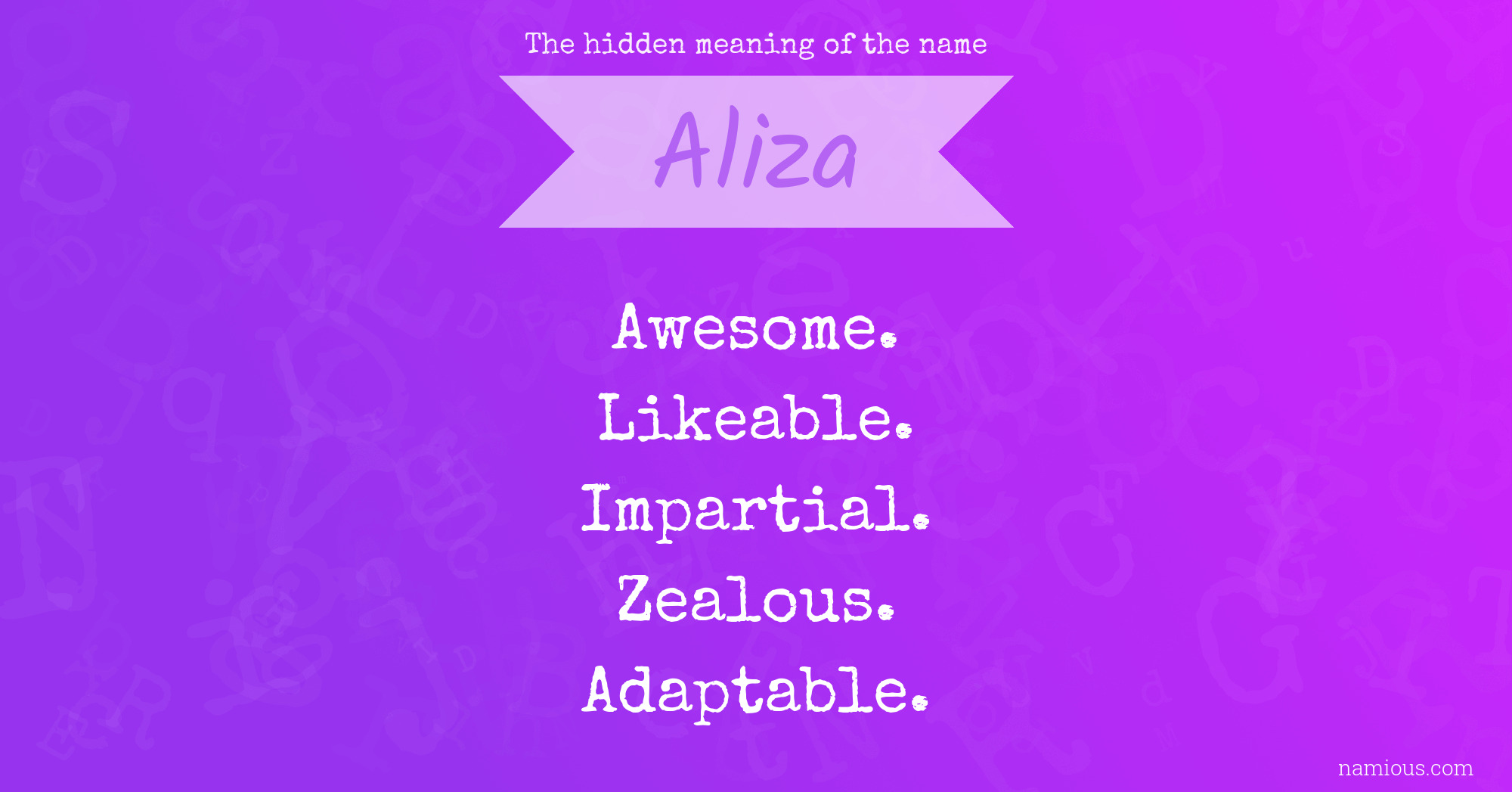 The hidden meaning of the name Aliza