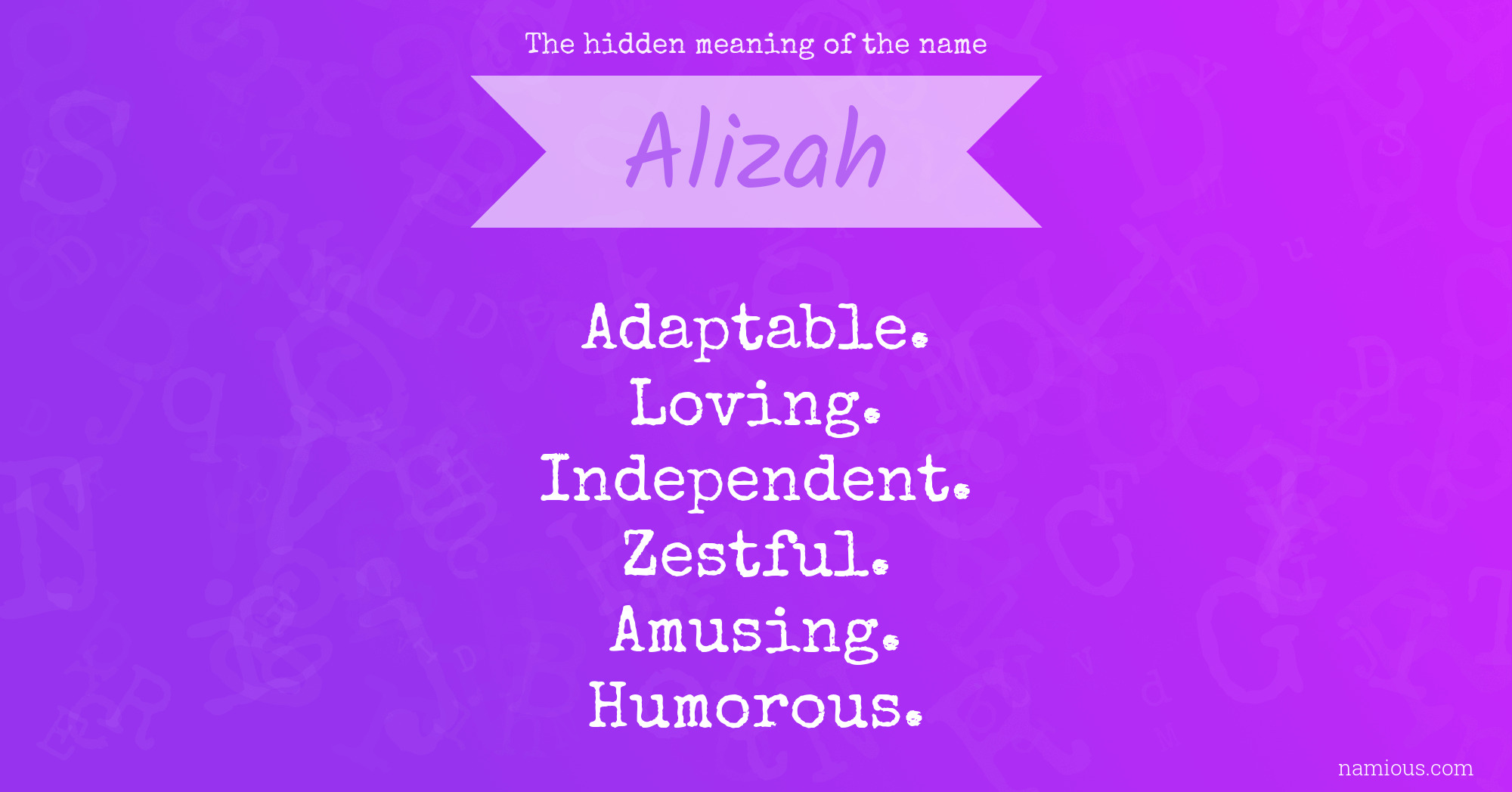 The hidden meaning of the name Alizah