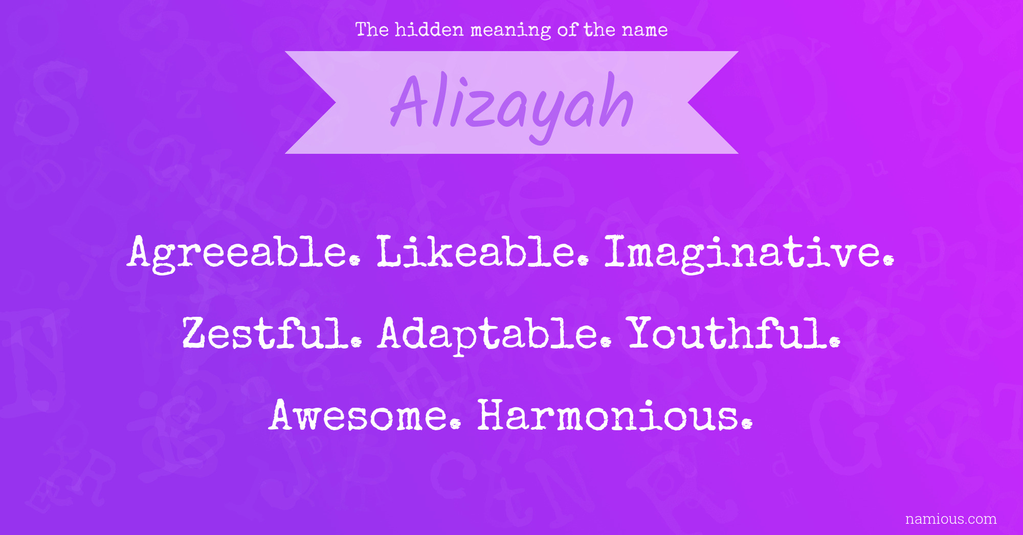 The hidden meaning of the name Alizayah