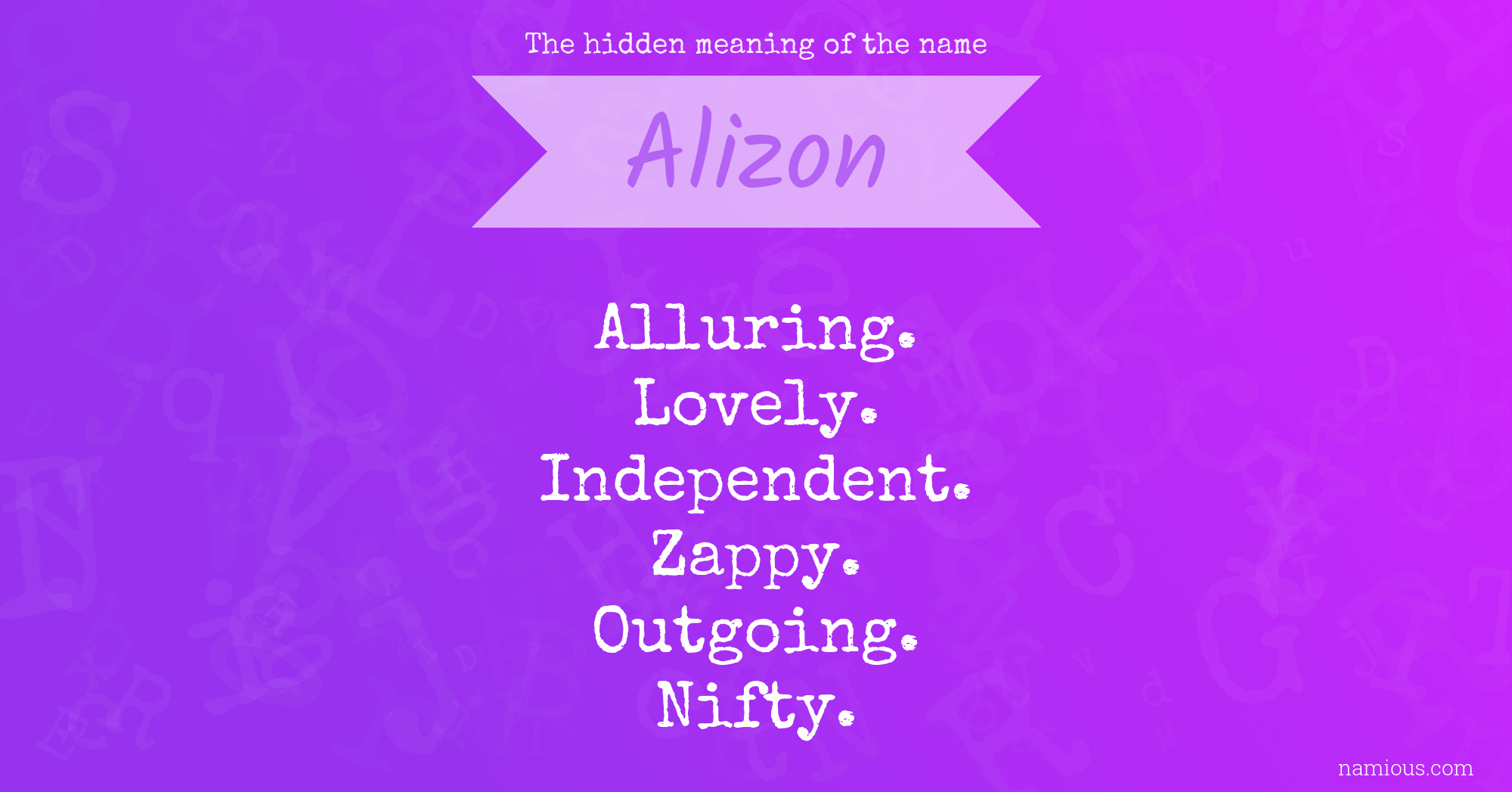 The hidden meaning of the name Alizon