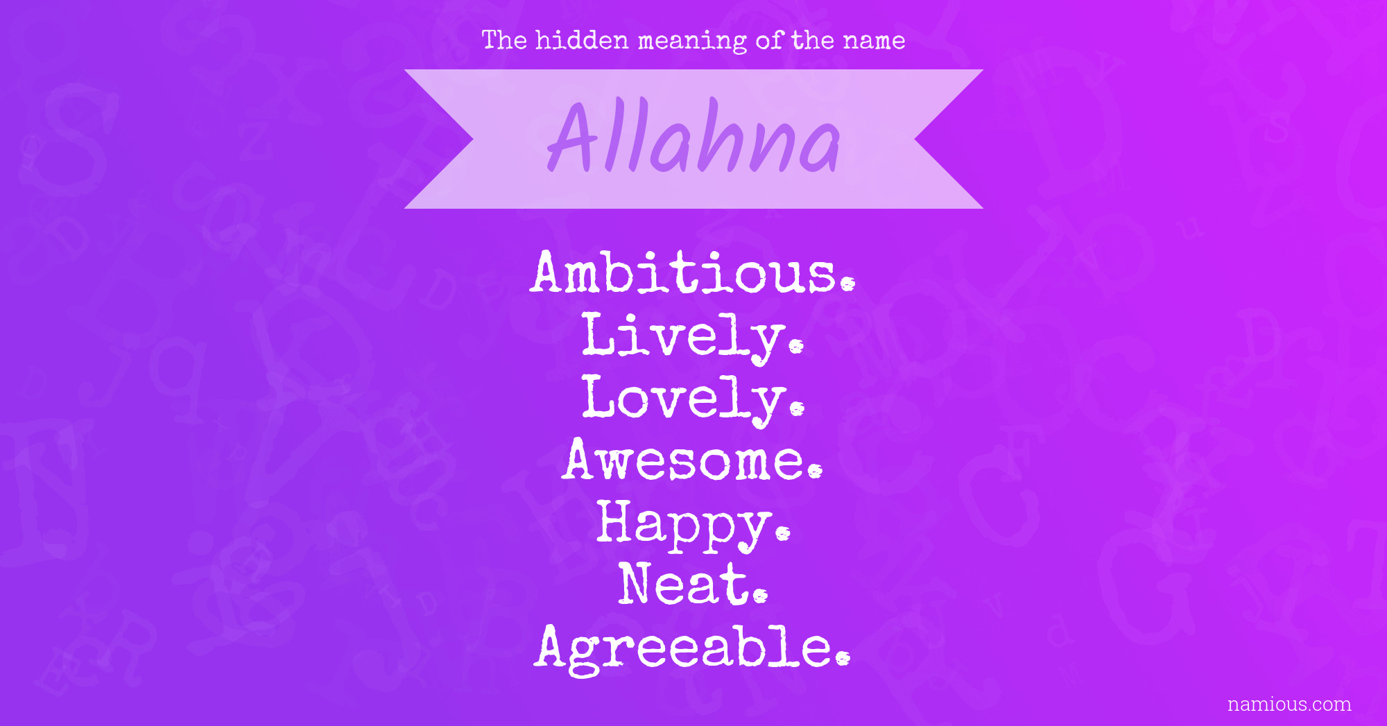 The hidden meaning of the name Allahna