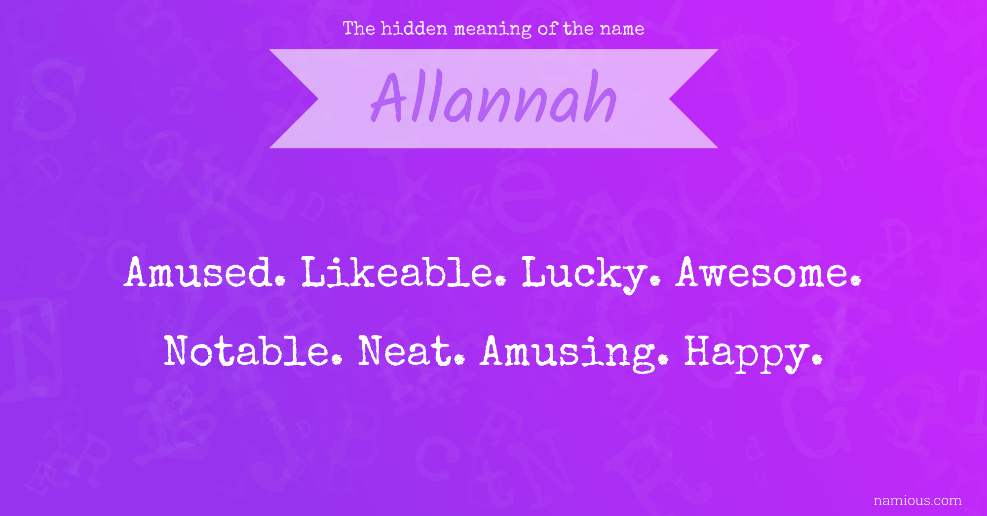 The hidden meaning of the name Allannah