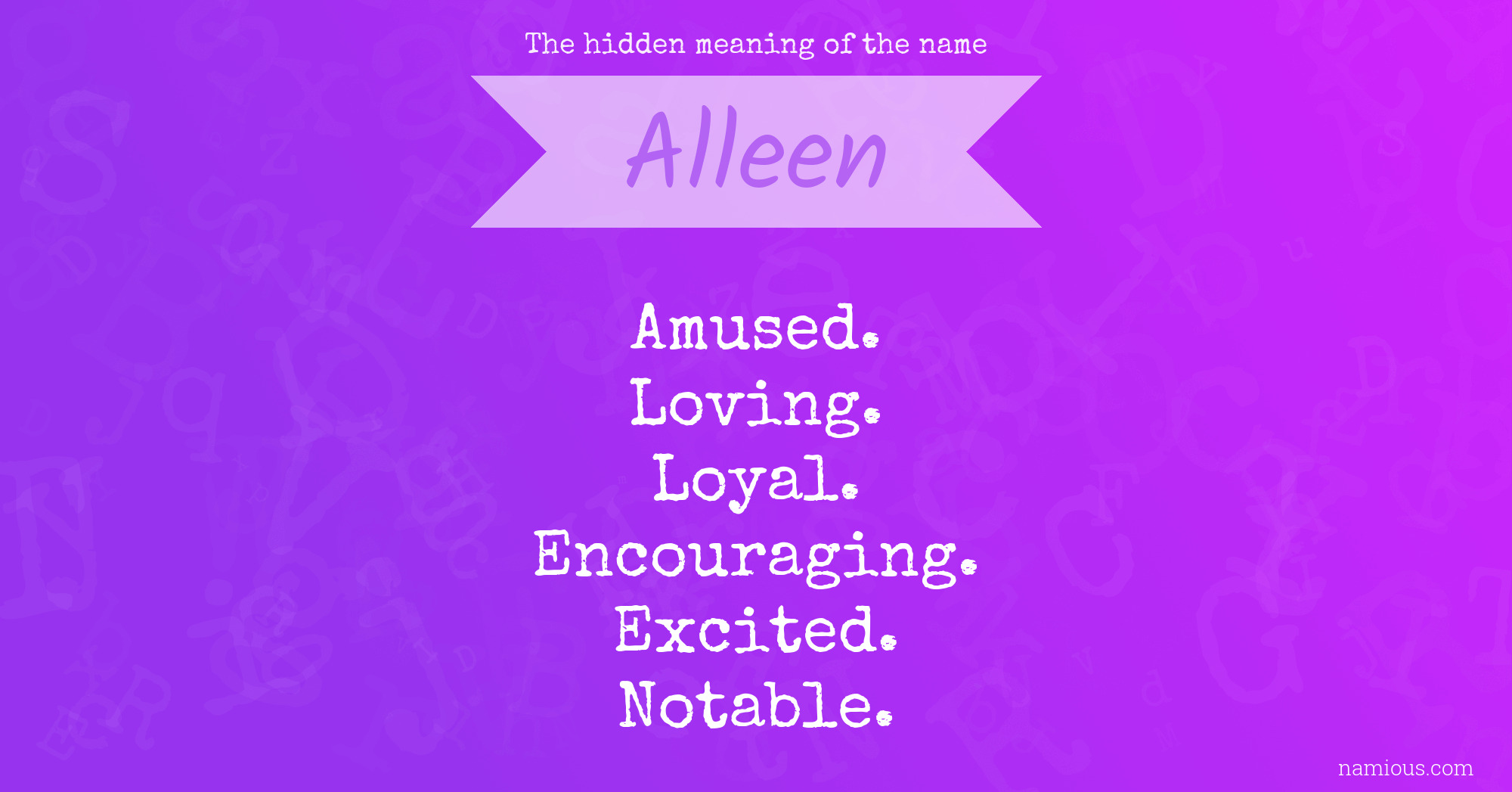 The hidden meaning of the name Alleen