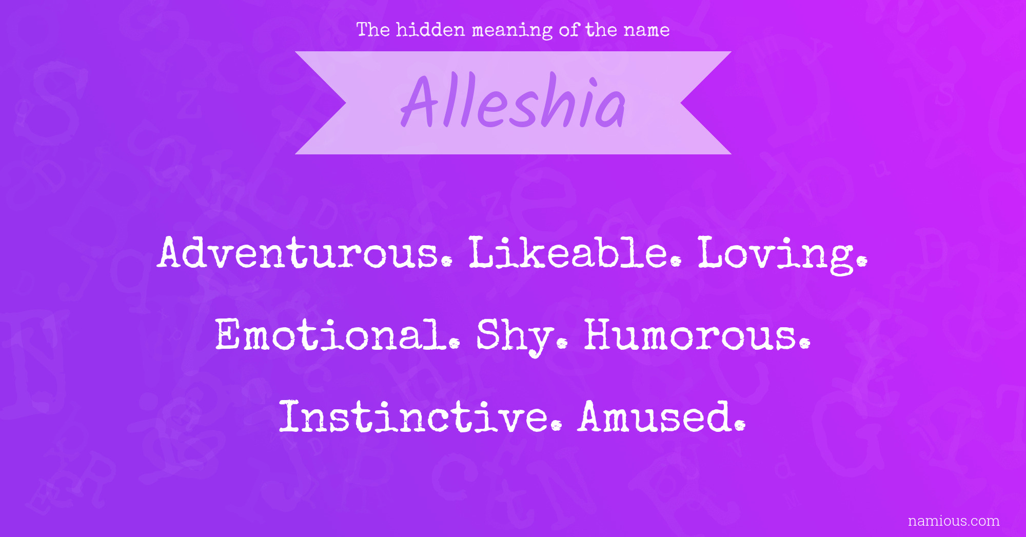 The hidden meaning of the name Alleshia