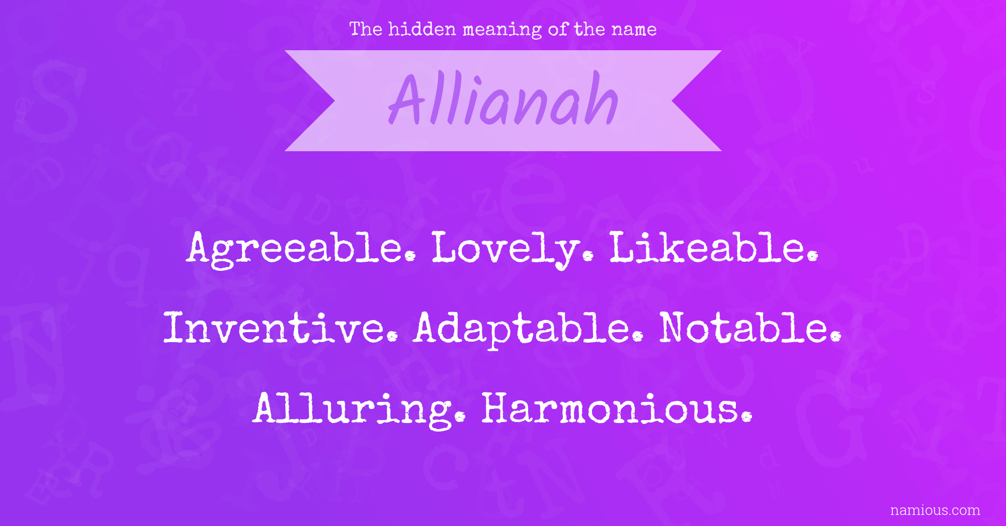 The hidden meaning of the name Allianah