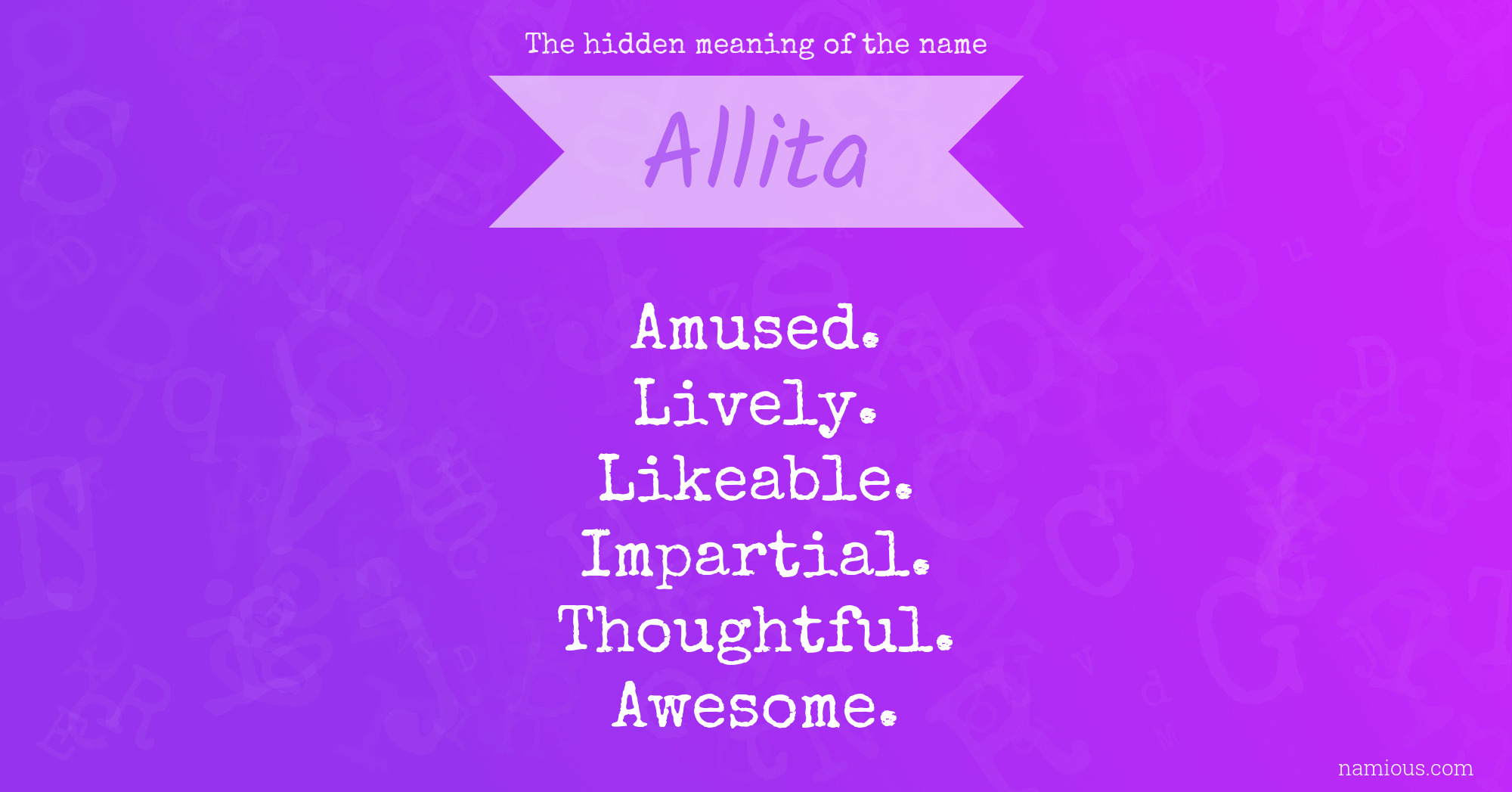 The hidden meaning of the name Allita