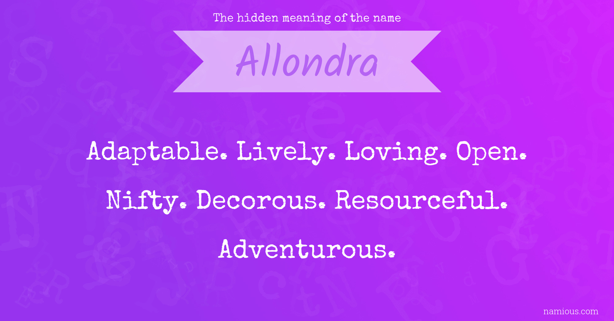 The hidden meaning of the name Allondra