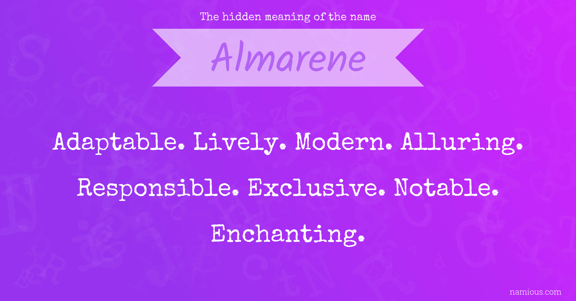 The hidden meaning of the name Almarene