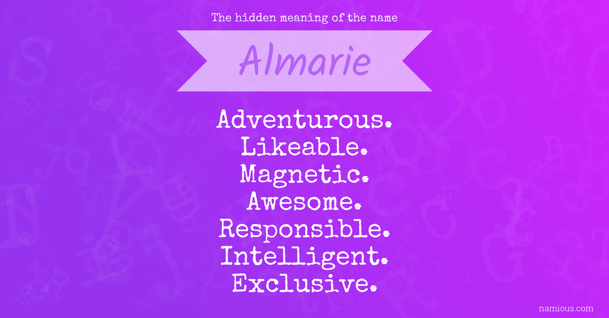 The hidden meaning of the name Almarie