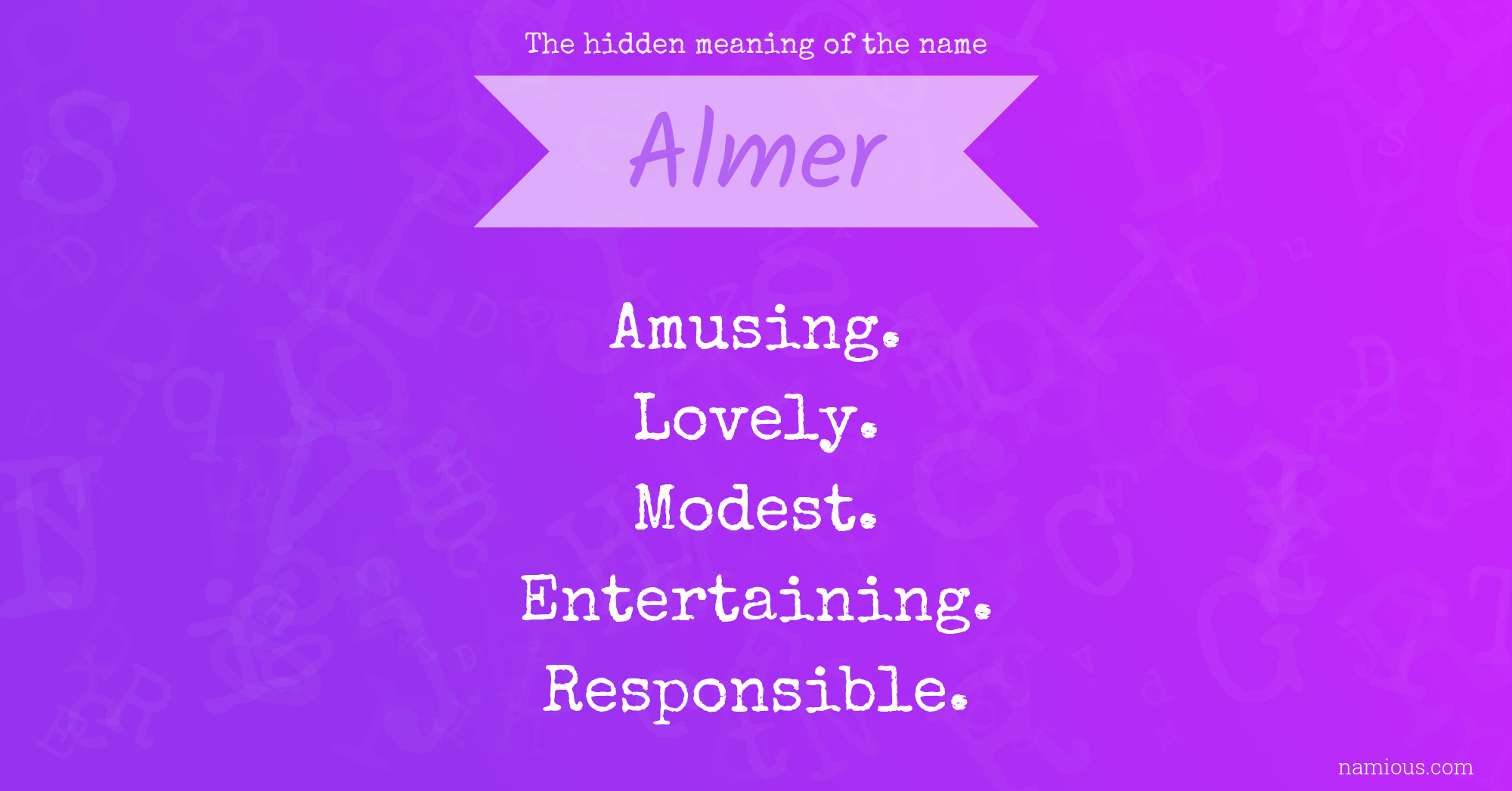 The hidden meaning of the name Almer