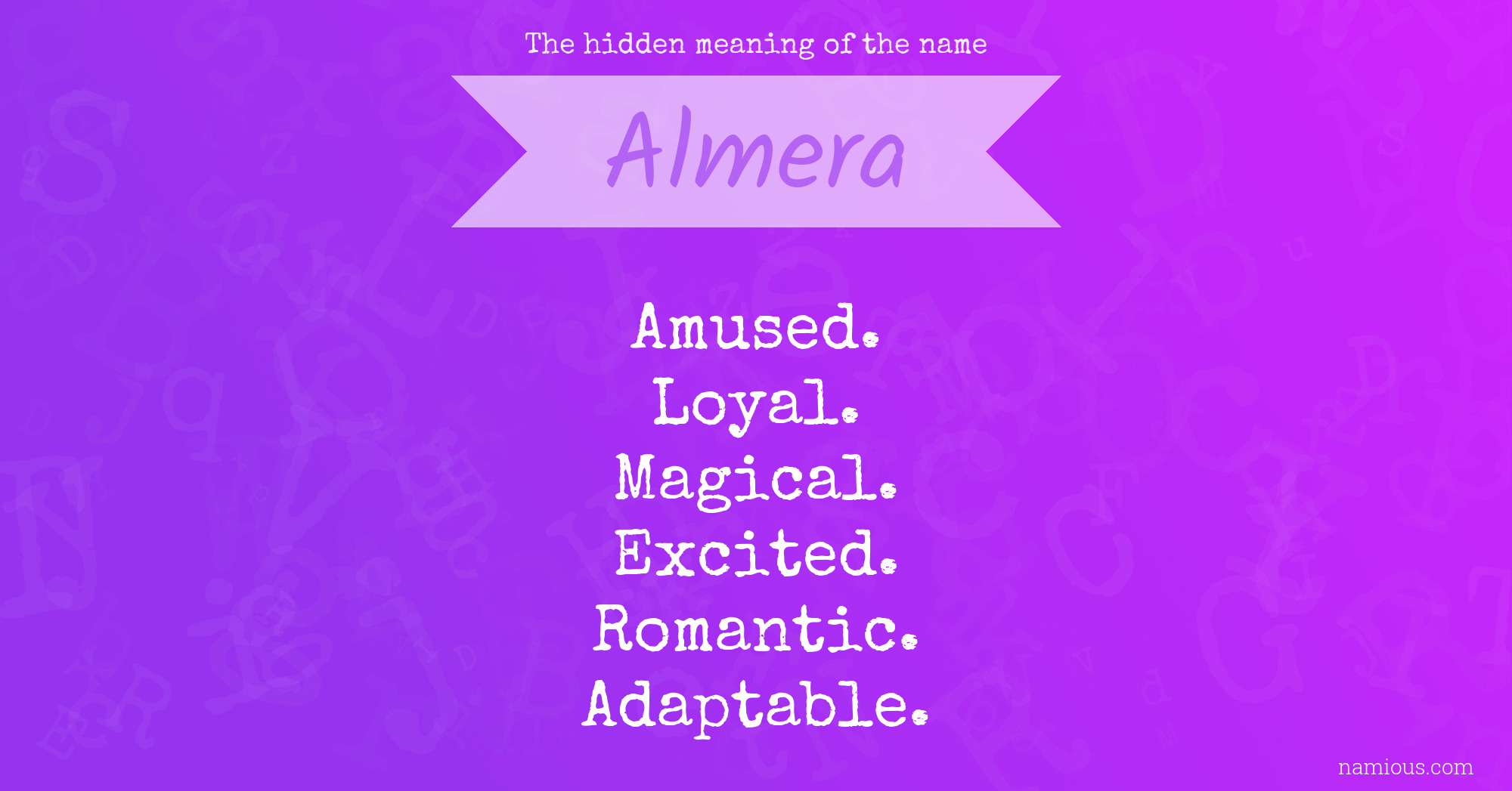 The hidden meaning of the name Almera