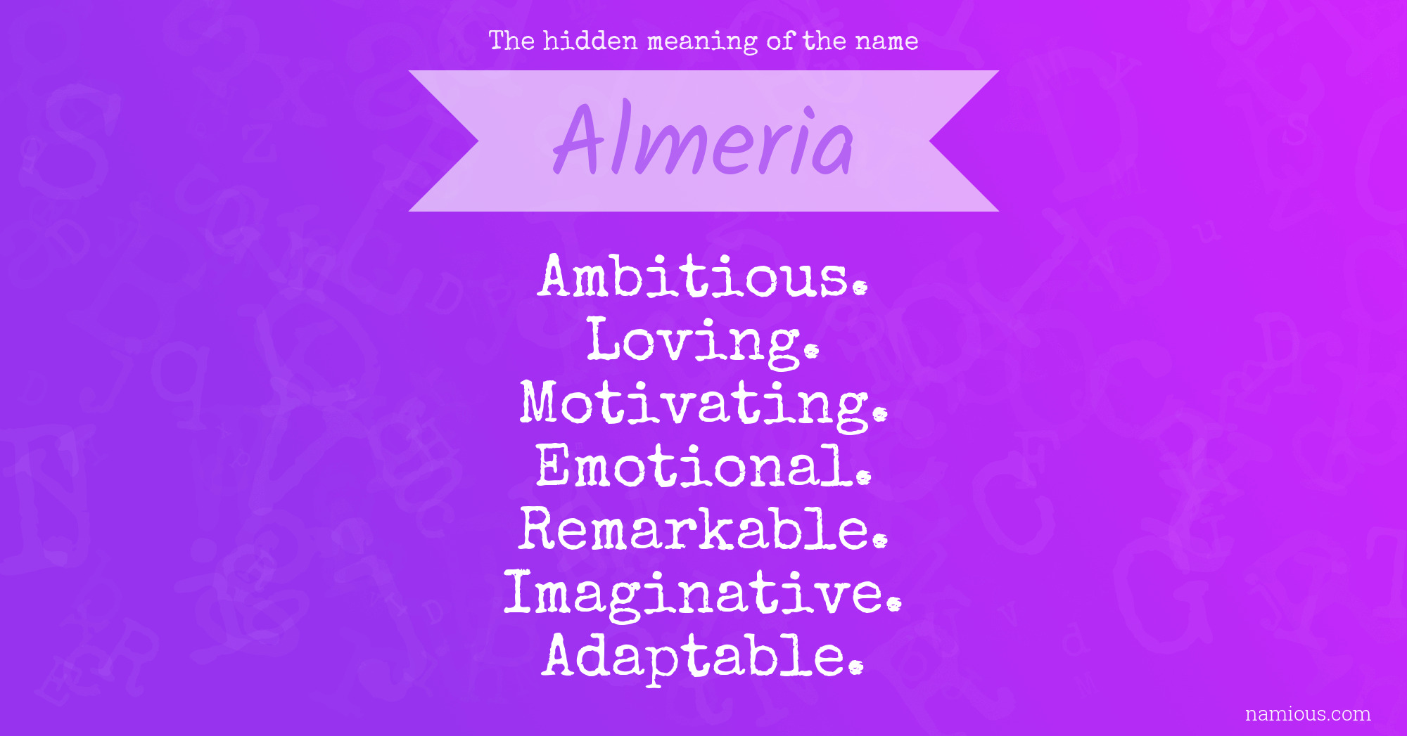 The hidden meaning of the name Almeria