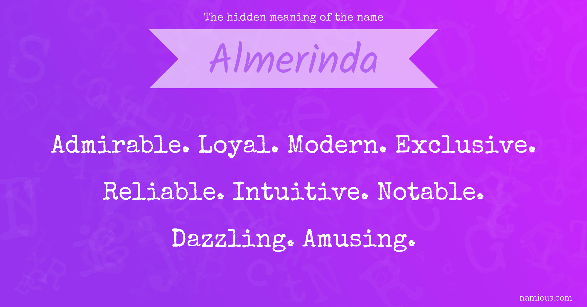 The hidden meaning of the name Almerinda