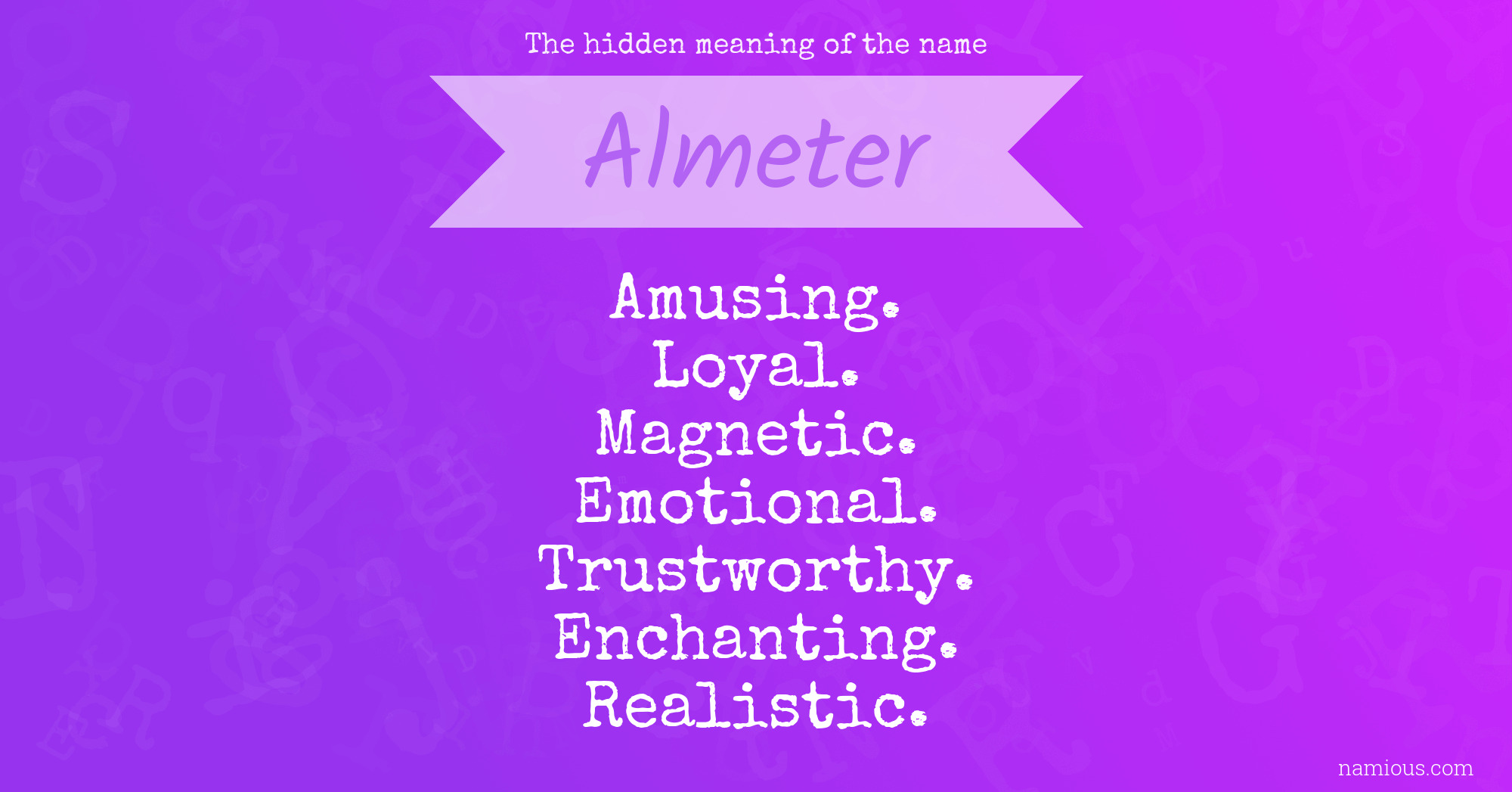 The hidden meaning of the name Almeter