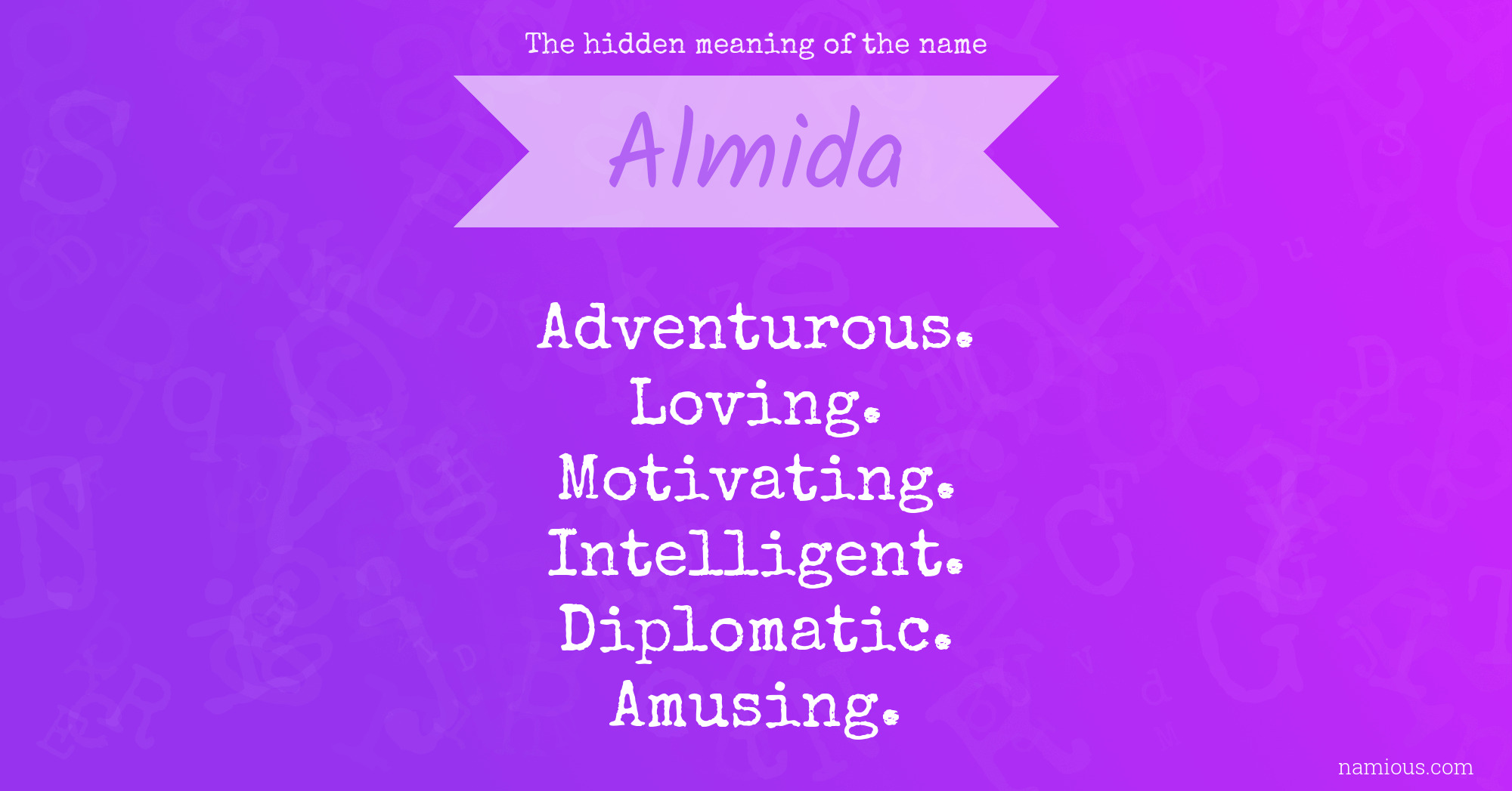 The hidden meaning of the name Almida