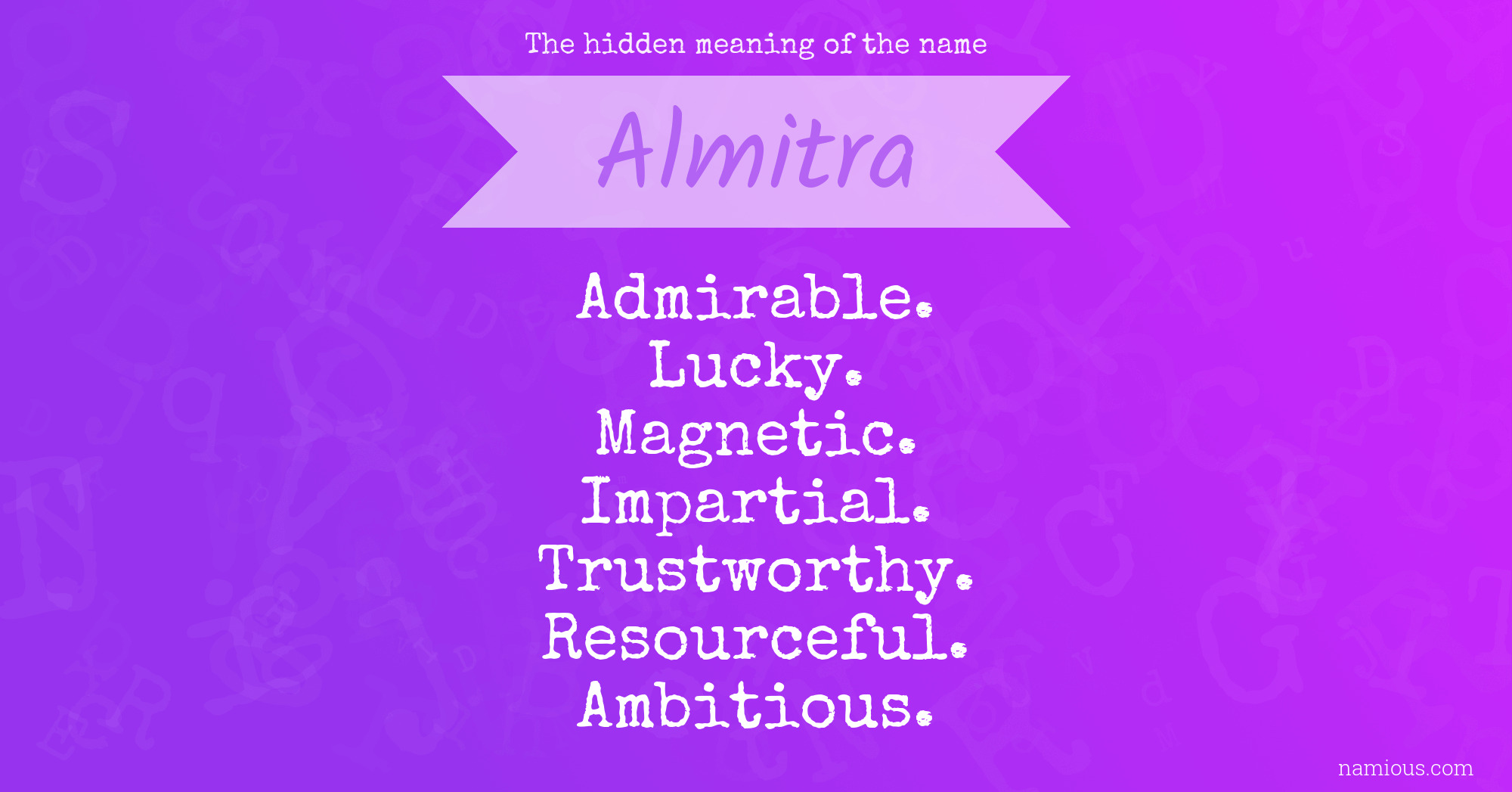 The hidden meaning of the name Almitra