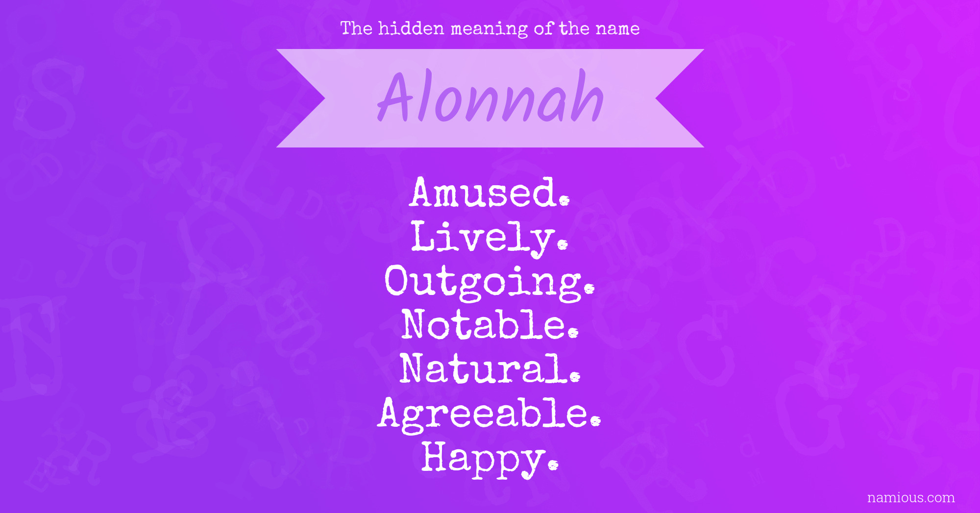 The hidden meaning of the name Alonnah