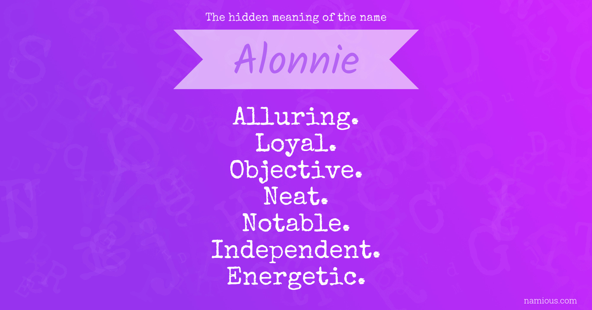 The hidden meaning of the name Alonnie