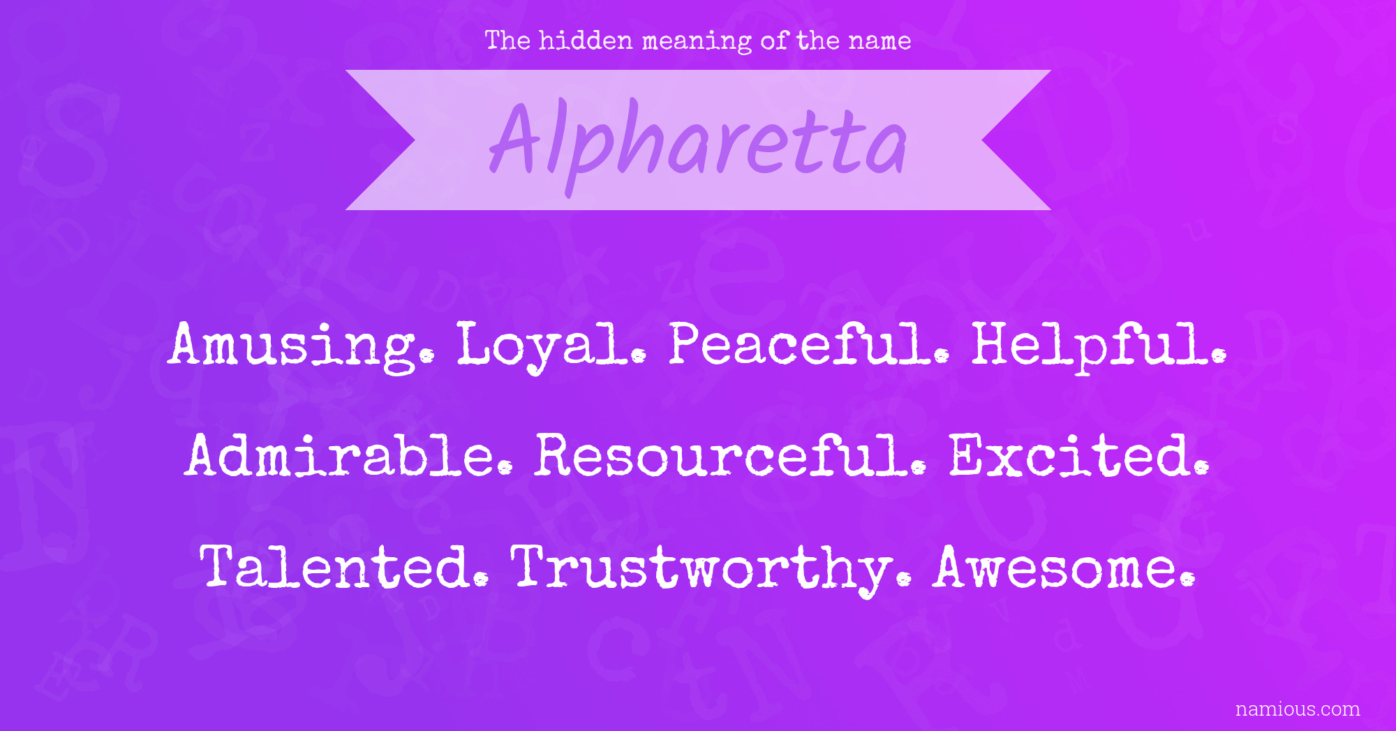 The hidden meaning of the name Alpharetta