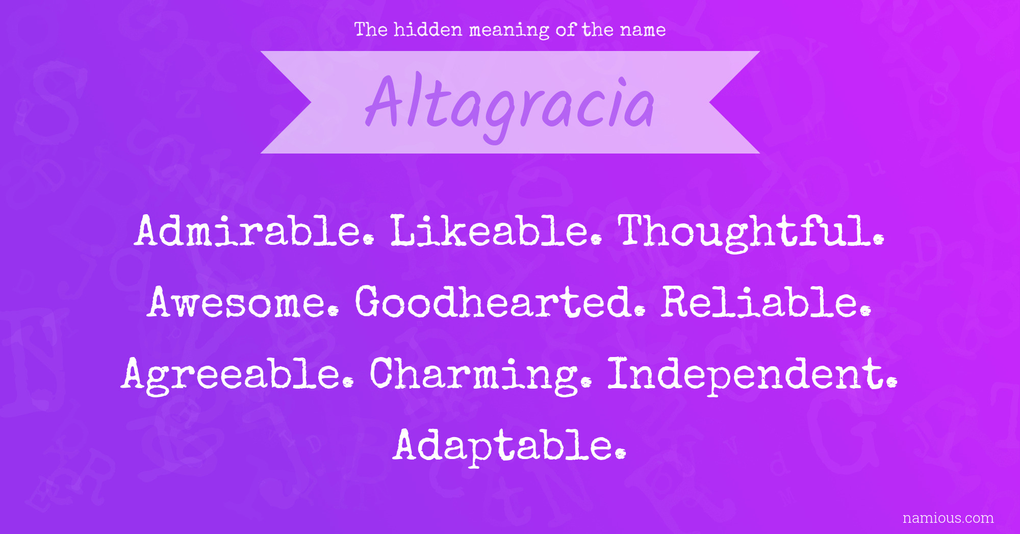 The hidden meaning of the name Altagracia