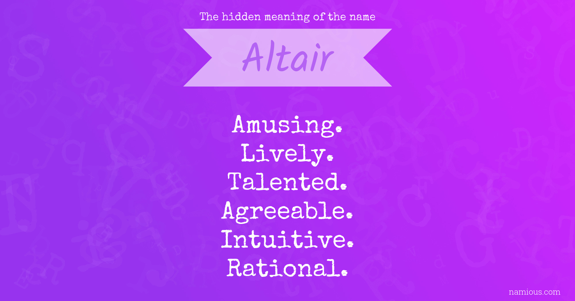 The hidden meaning of the name Altair