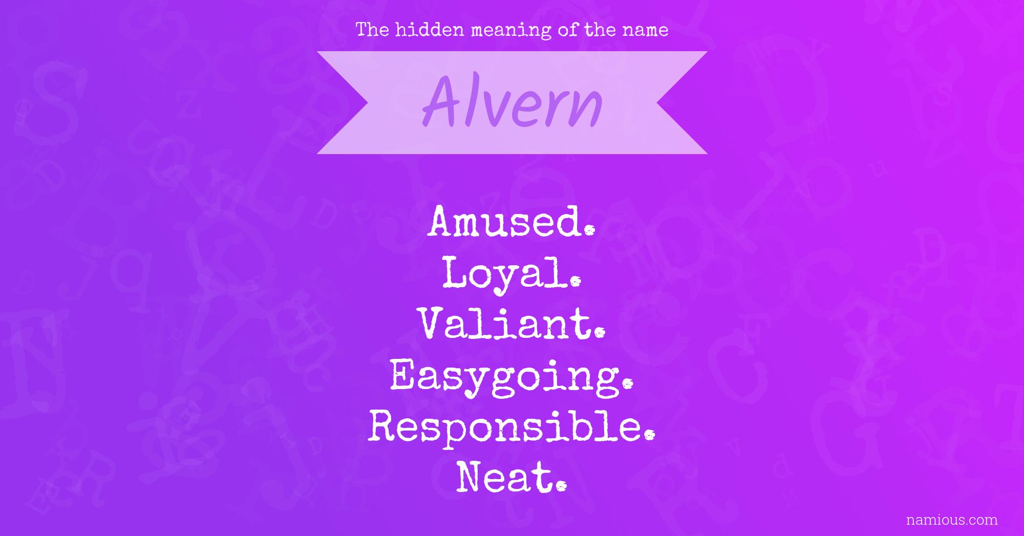 The hidden meaning of the name Alvern