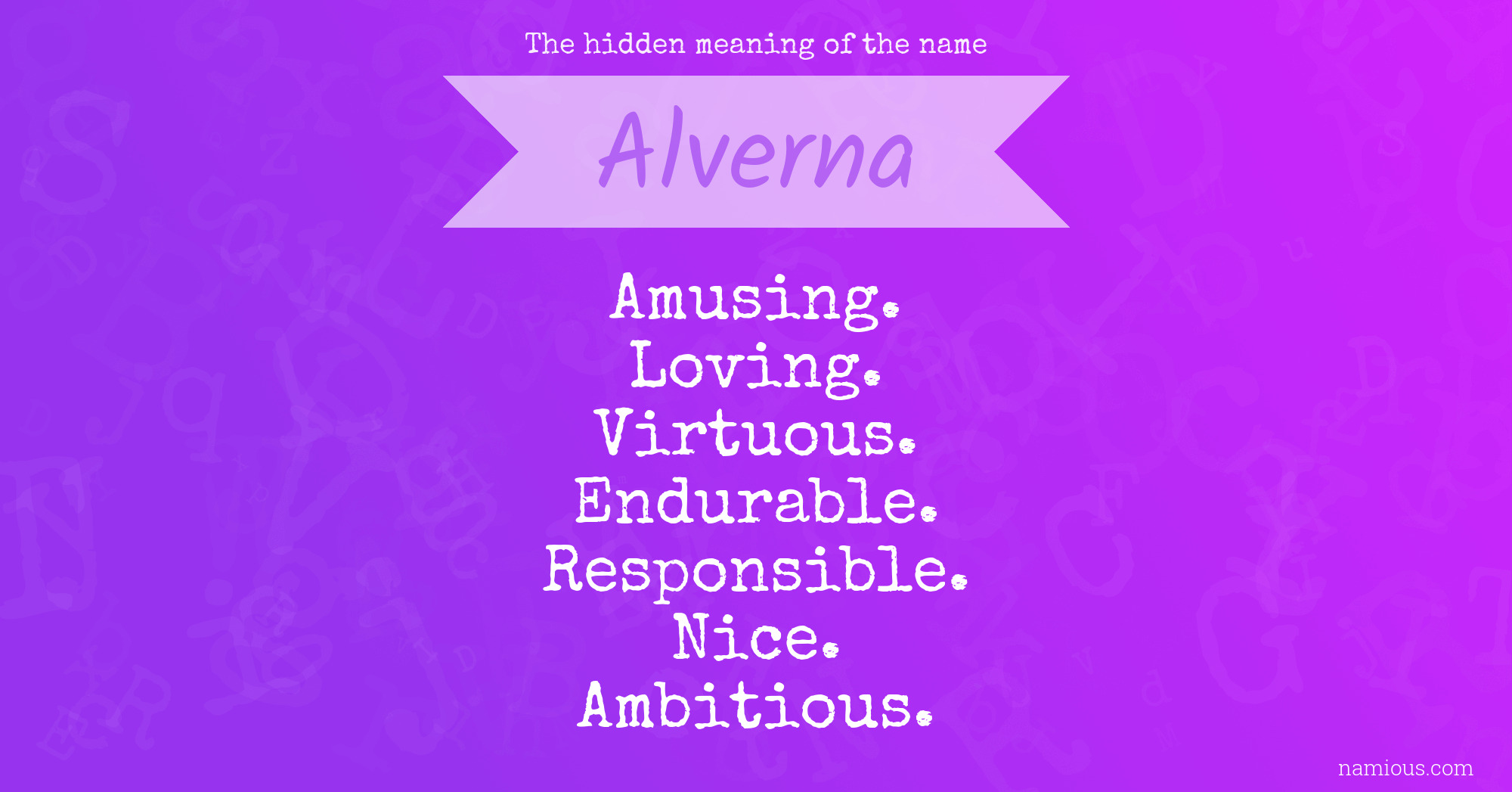 The hidden meaning of the name Alverna