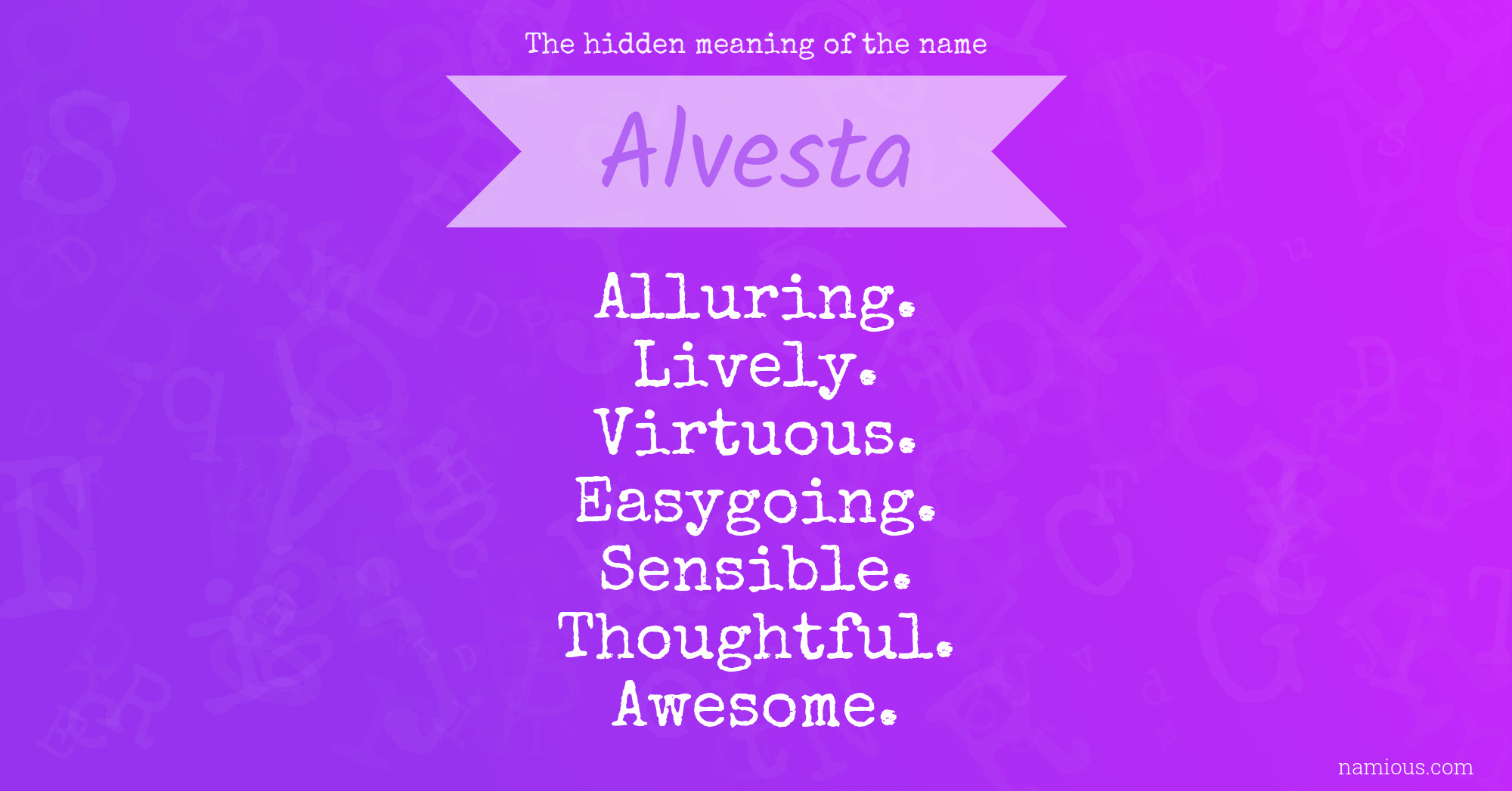 The hidden meaning of the name Alvesta