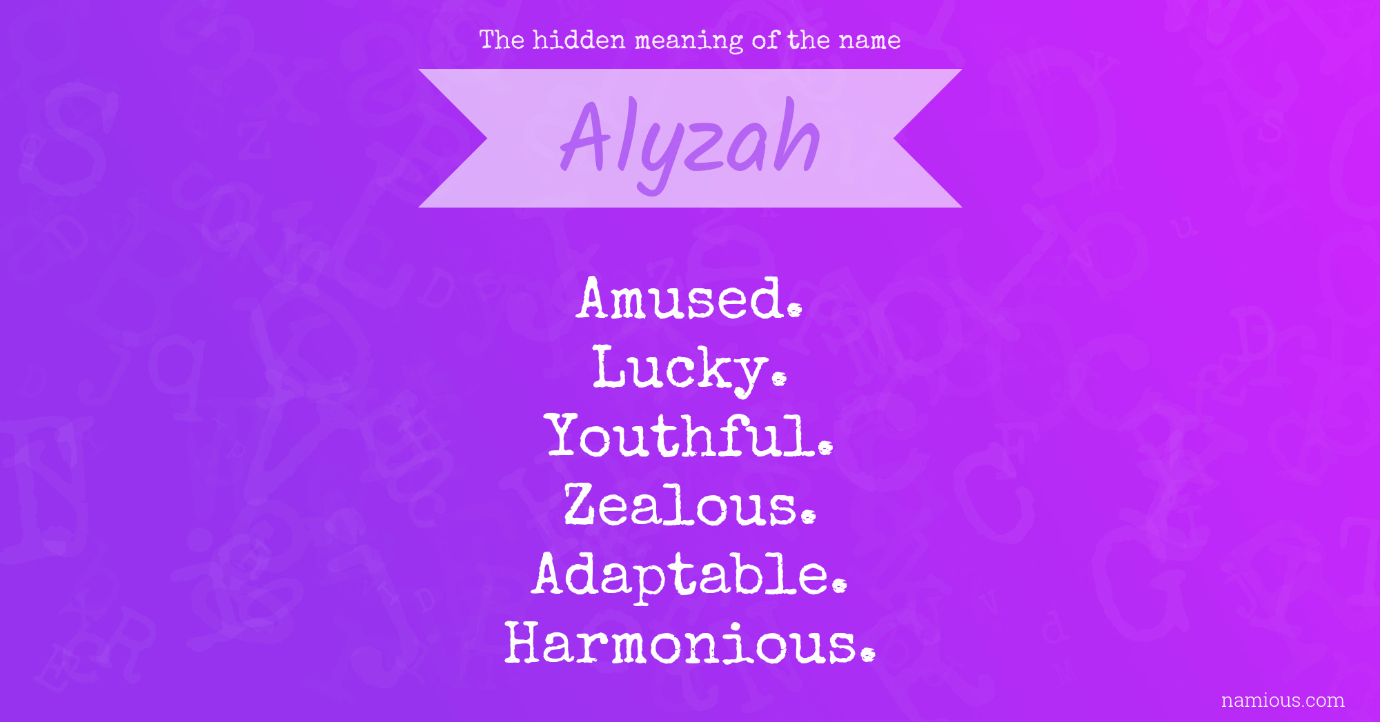 The hidden meaning of the name Alyzah