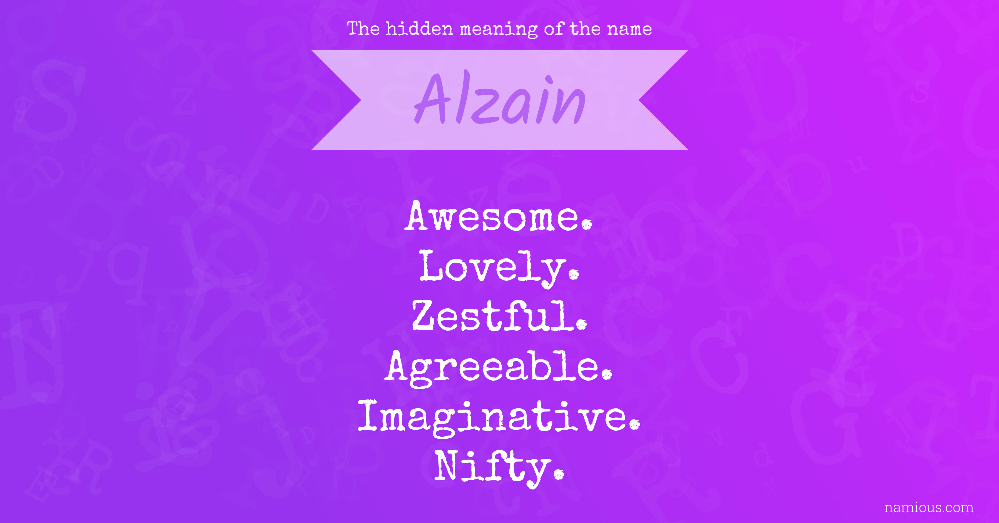 The hidden meaning of the name Alzain