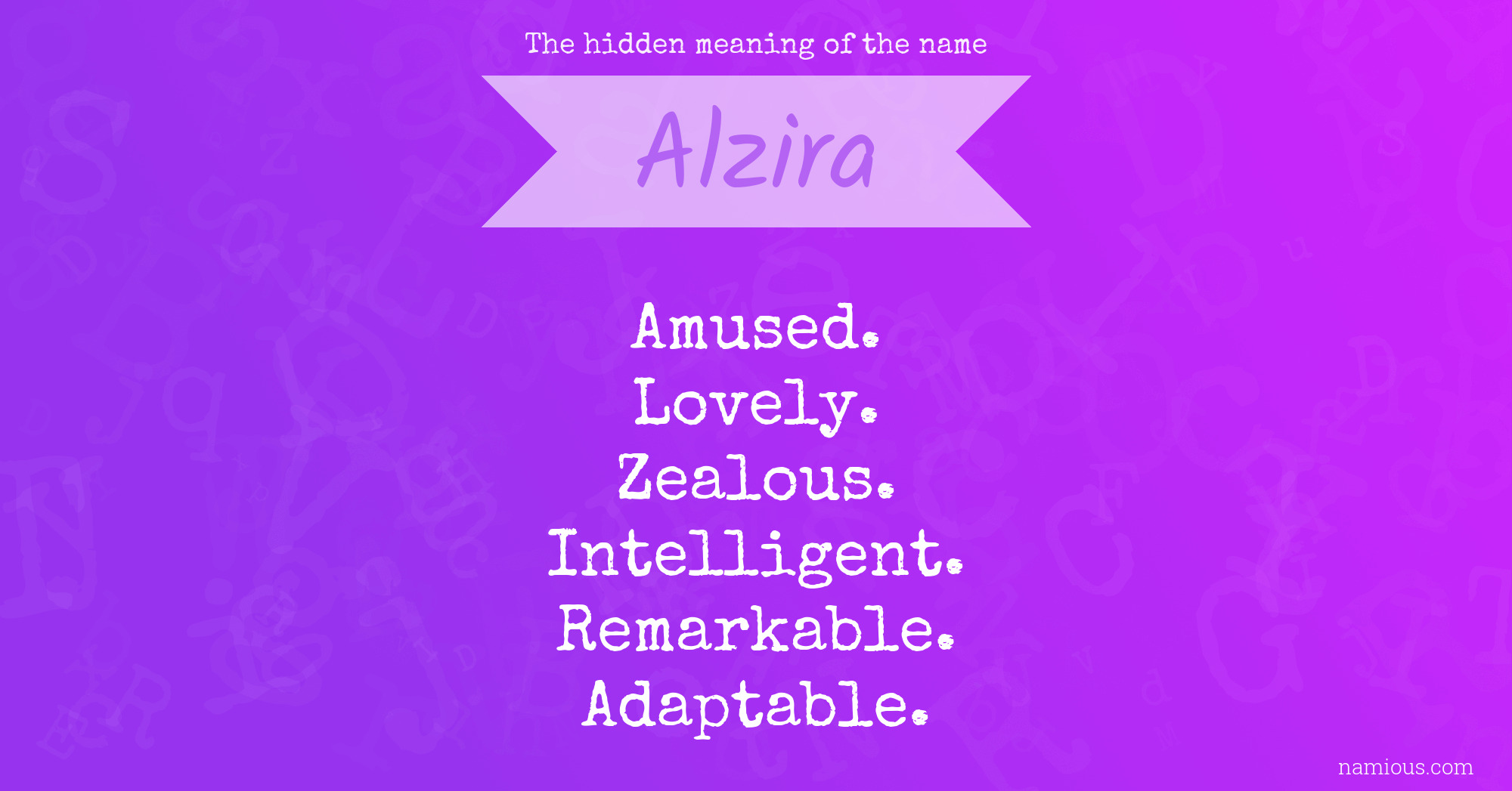 The hidden meaning of the name Alzira