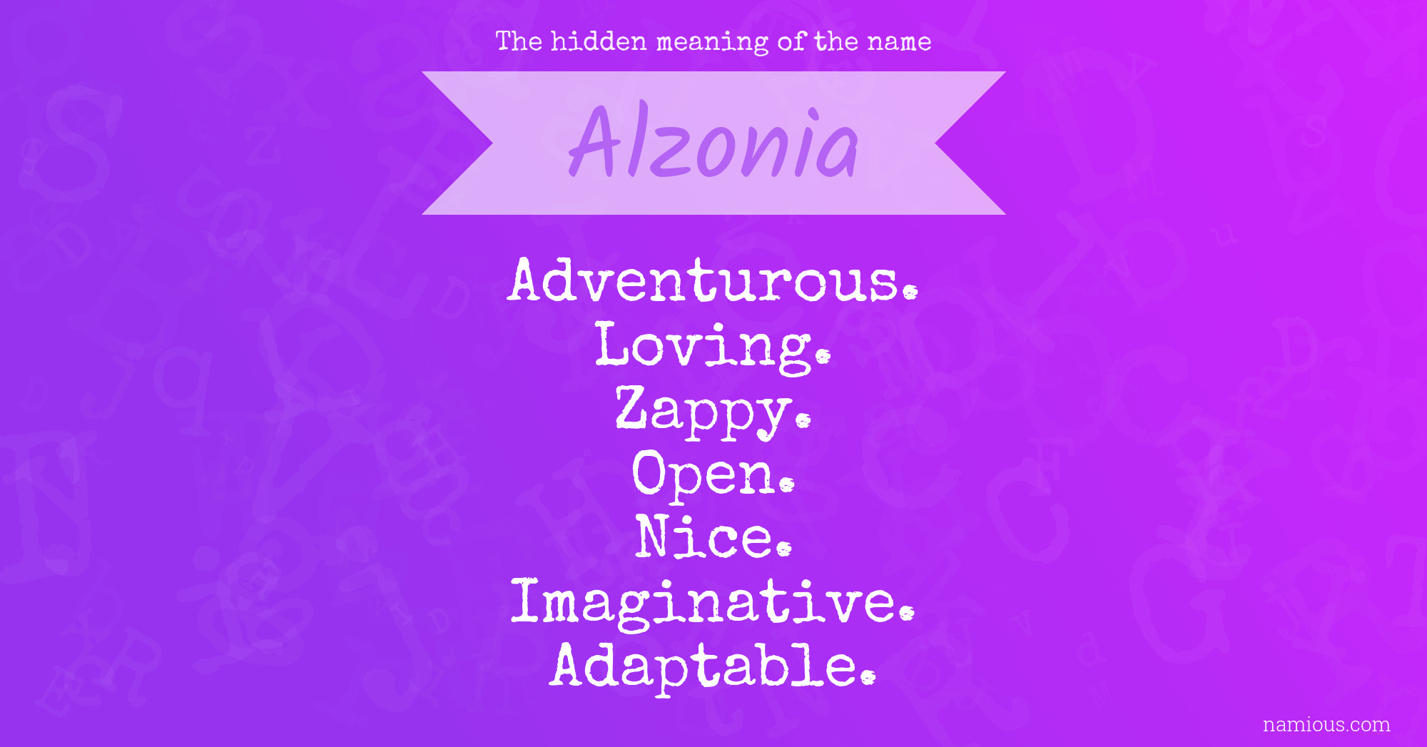 The hidden meaning of the name Alzonia