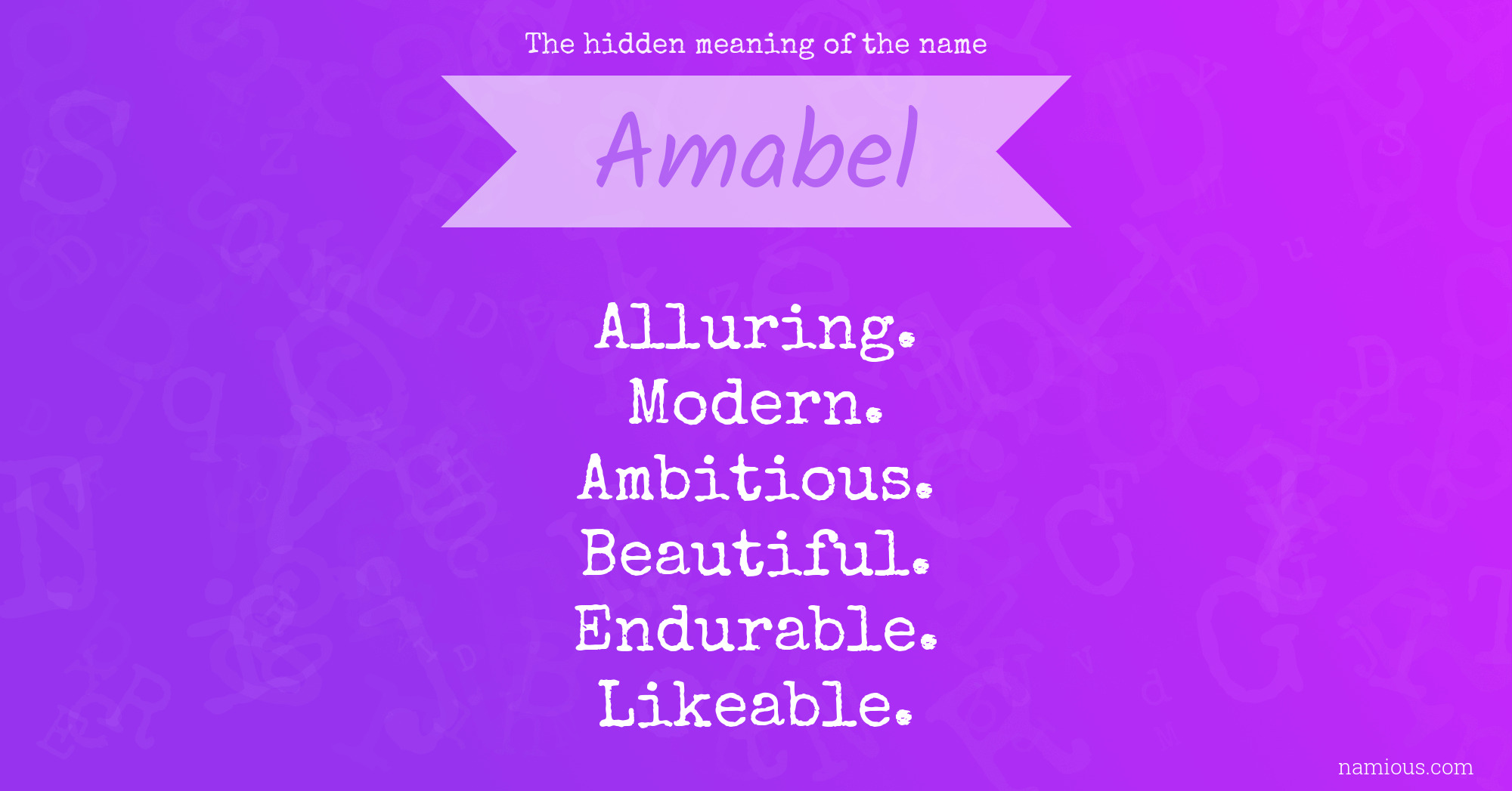 The hidden meaning of the name Amabel