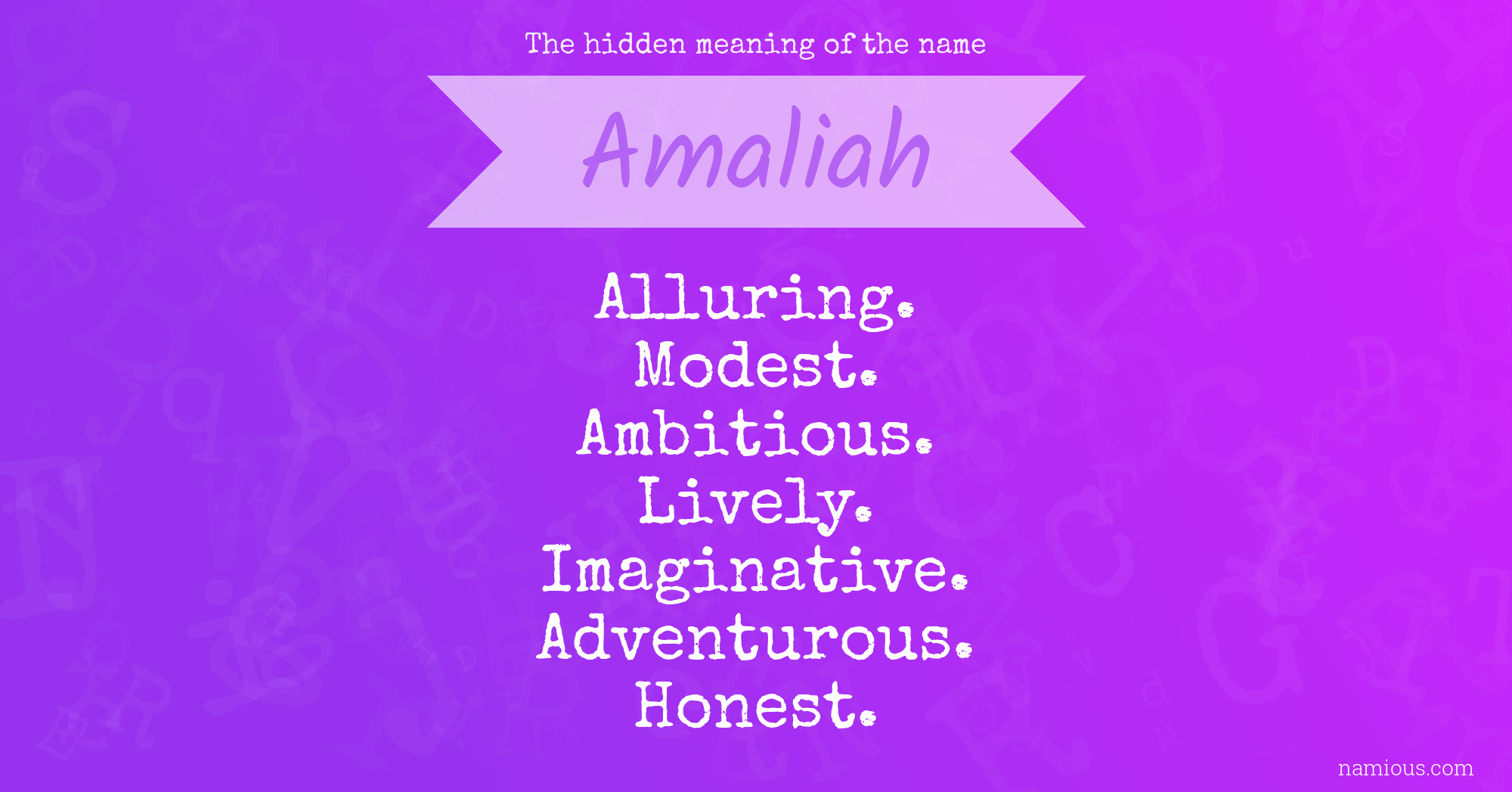 The hidden meaning of the name Amaliah