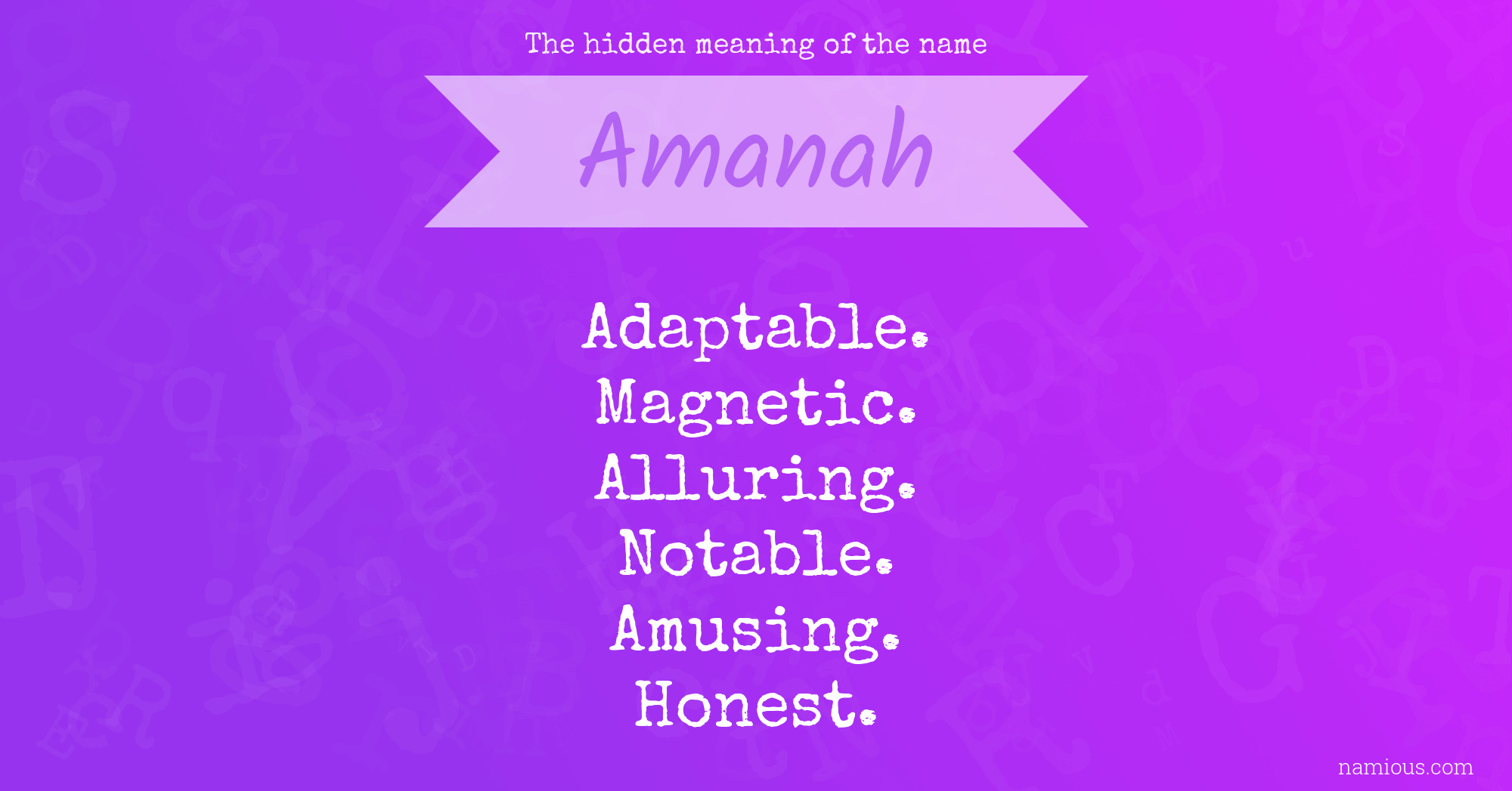 The hidden meaning of the name Amanah