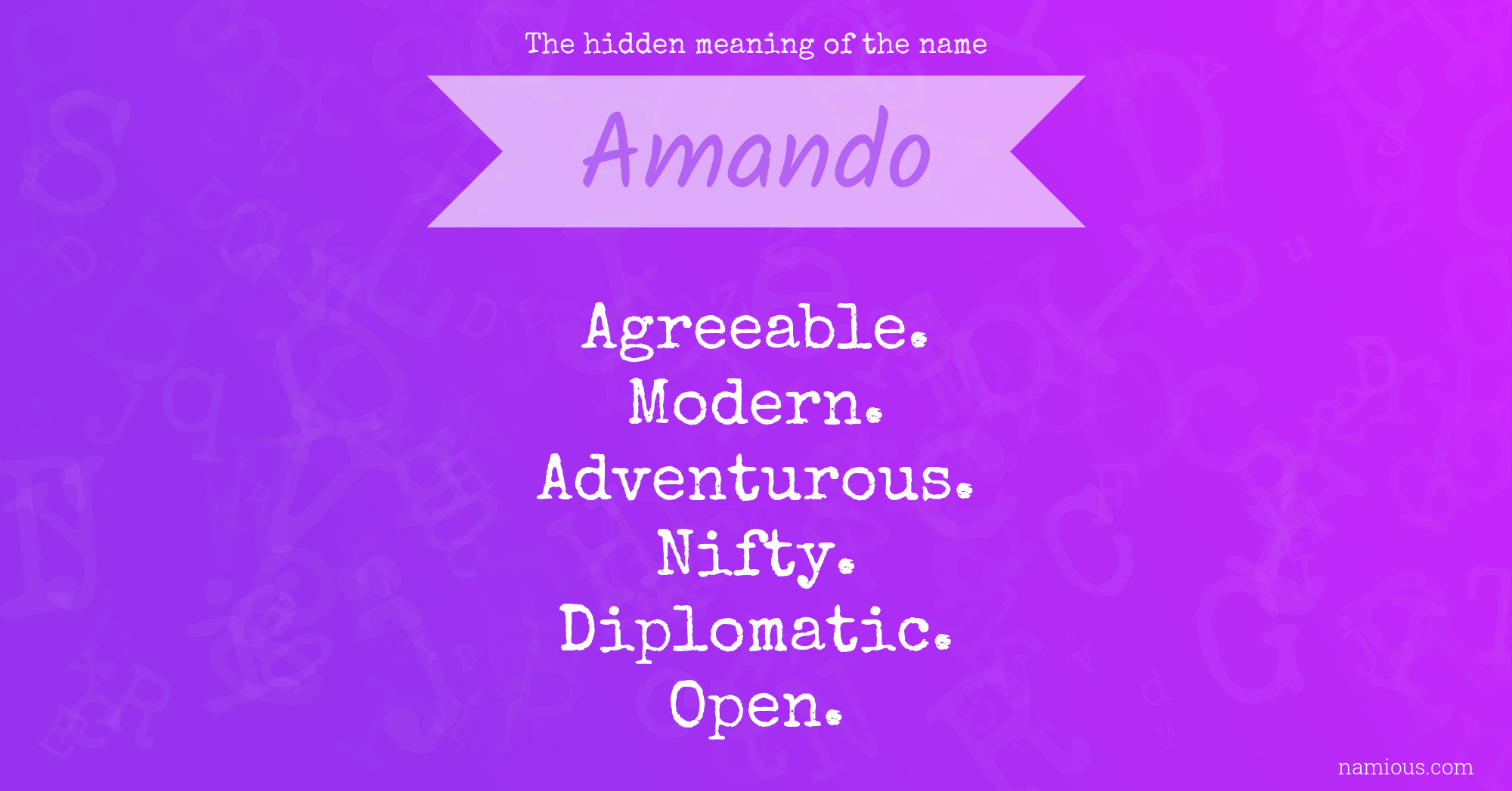 The hidden meaning of the name Amando