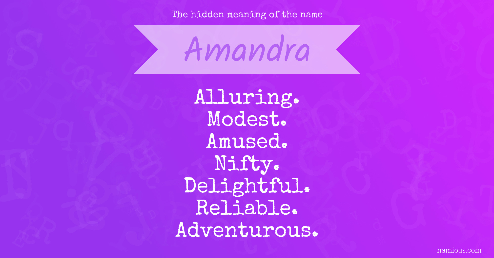 The hidden meaning of the name Amandra