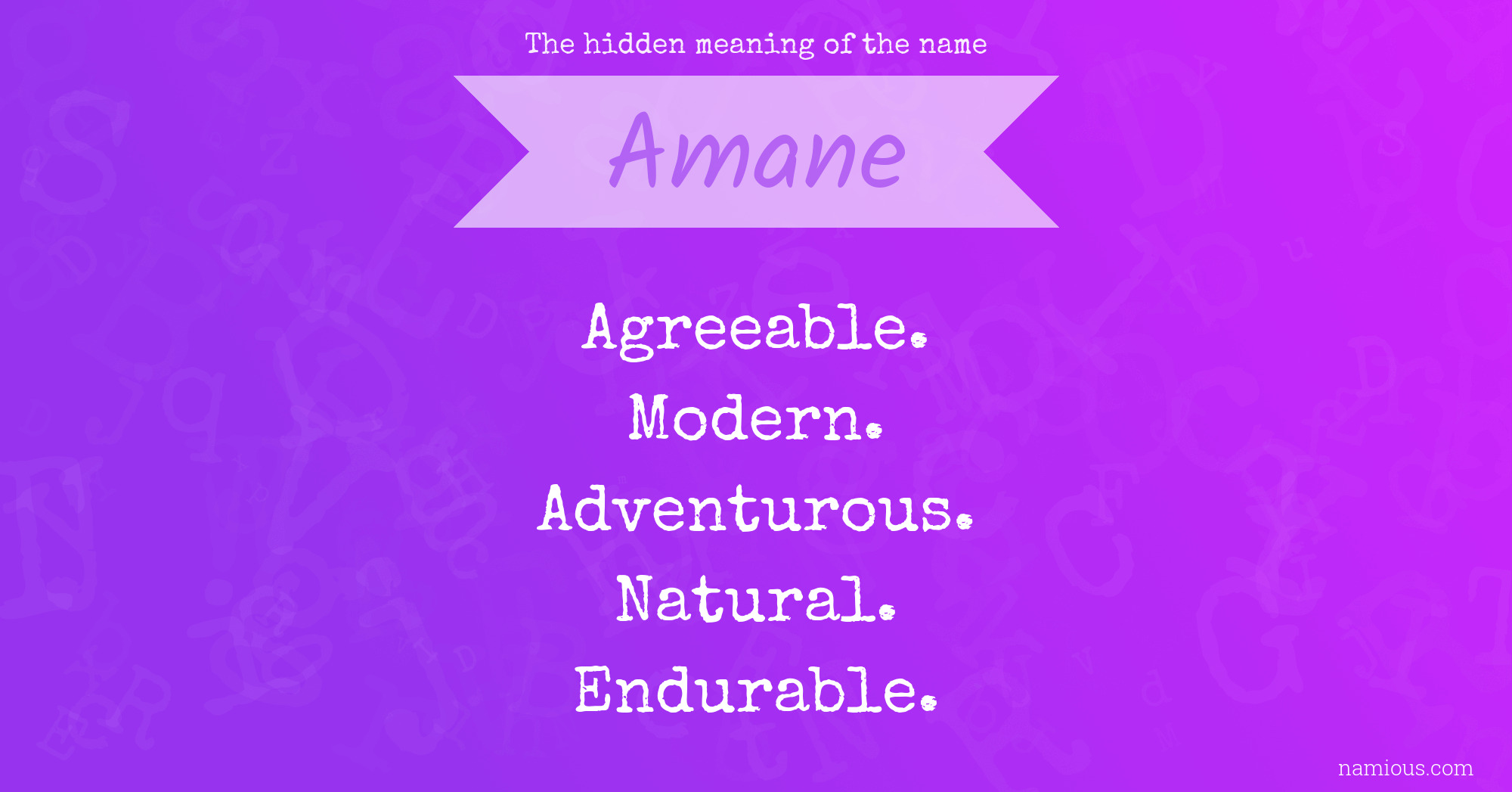 The hidden meaning of the name Amane