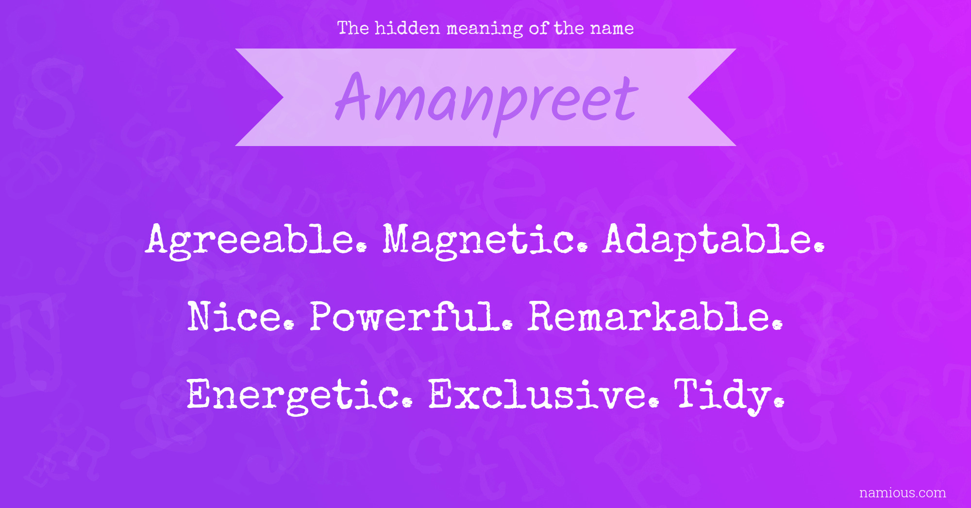 The hidden meaning of the name Amanpreet